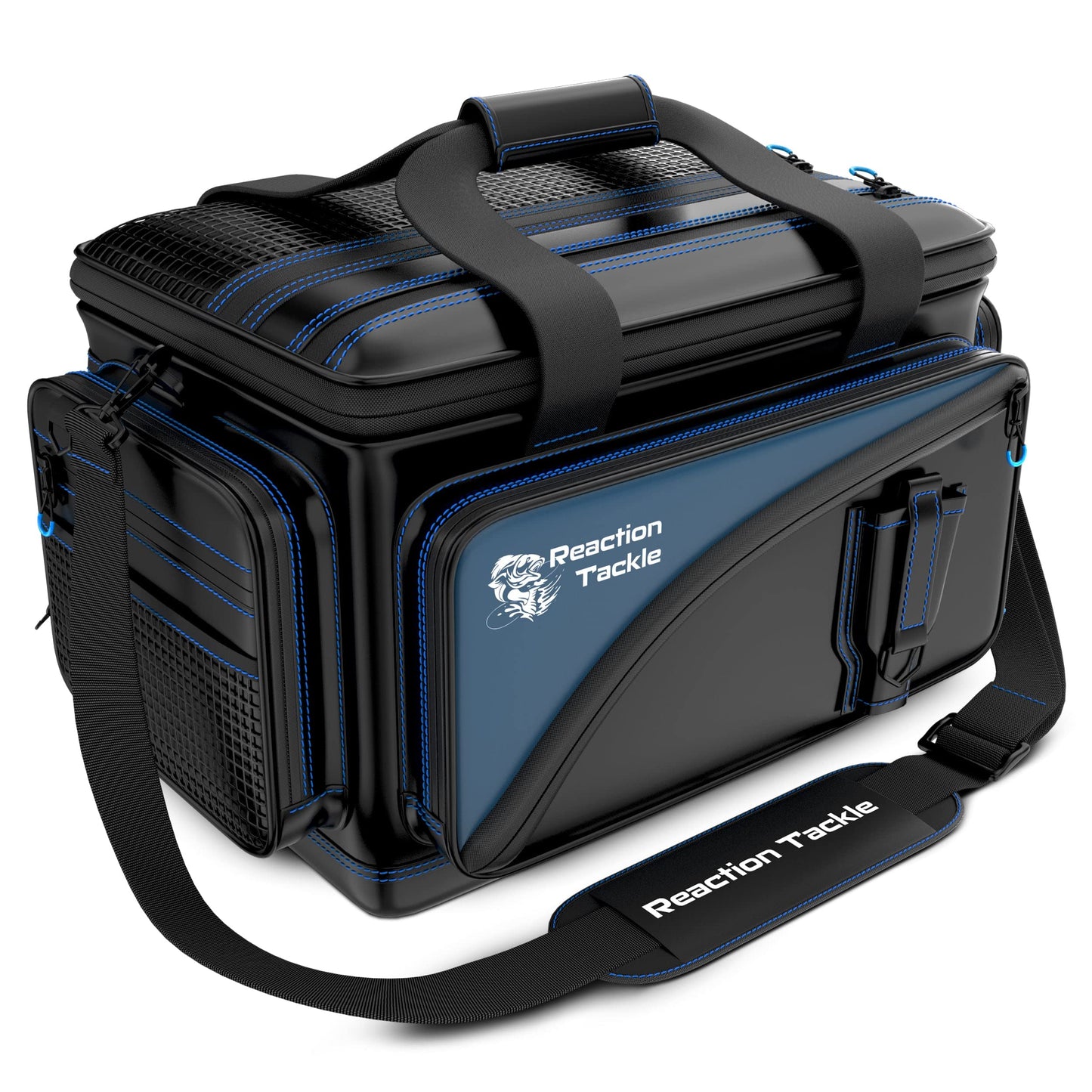 Reaction Tackle Fishing Tackle Bag – Salt Water Resistant Fishing Bag, 1000D PVC Waterproof Material, Tackle Box Organizer with Dividers for 3600 or 3700 Trays (Small, Medium, Backpack only fit 3600)