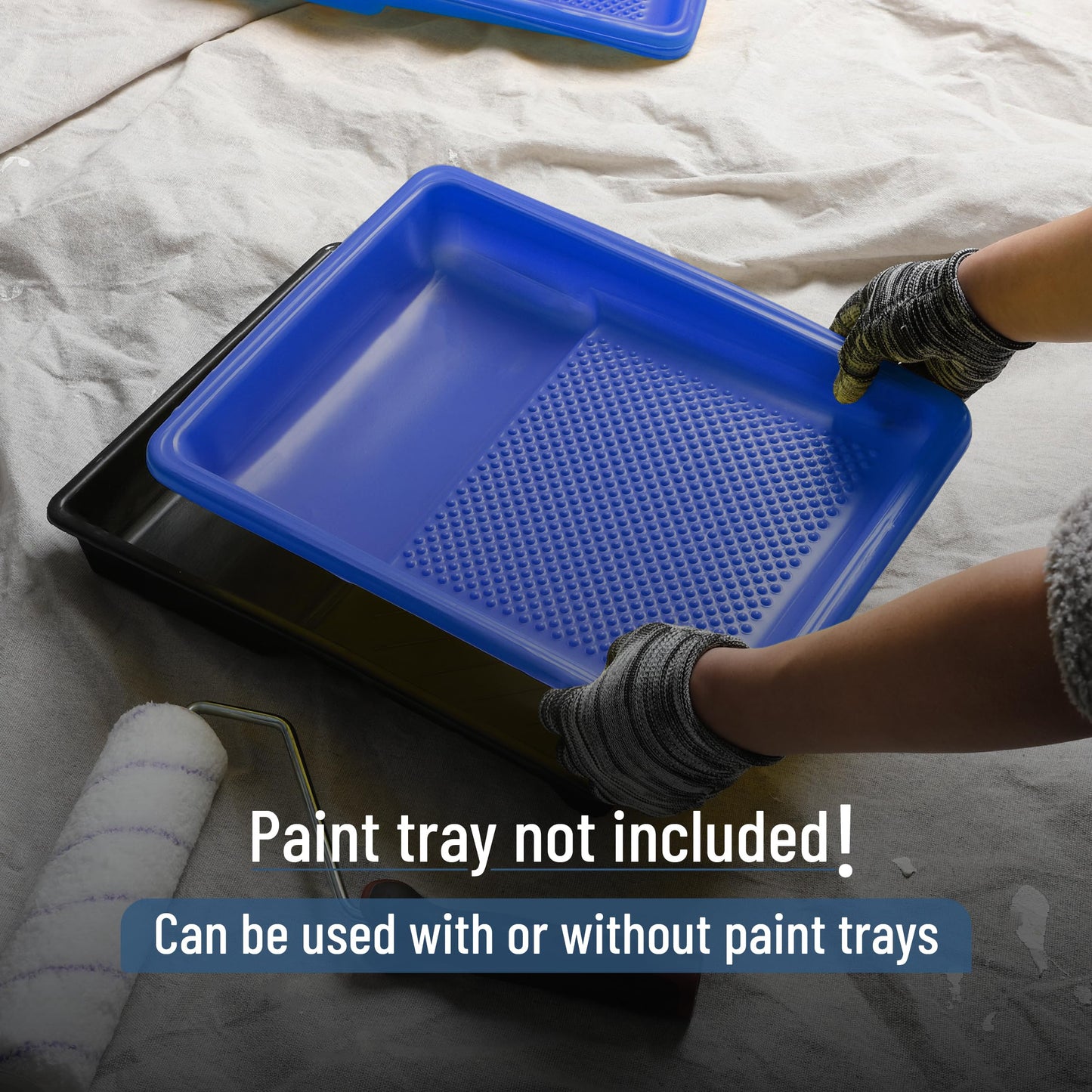 Bates- Paint Tray Liner, 9 Inch, 10 Pack, Paint Roller Tray, Disposable Plastic Paint Trays, Paint Pans Trays, Paint Supplies for House Painting, Roller Tray