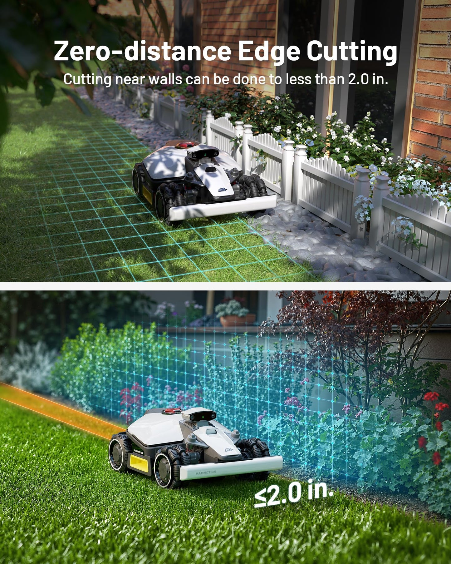 LUBA Mini AWD 800H Robot Lawn Mower with 4G, Reception 0.2 Acre, Max. 0.25 Acre, All-Wheel-Drive for 80% Slope, UltraSense AI Vision+RTK Auto-Mapping, Cutting Height 2.2"-4.0"