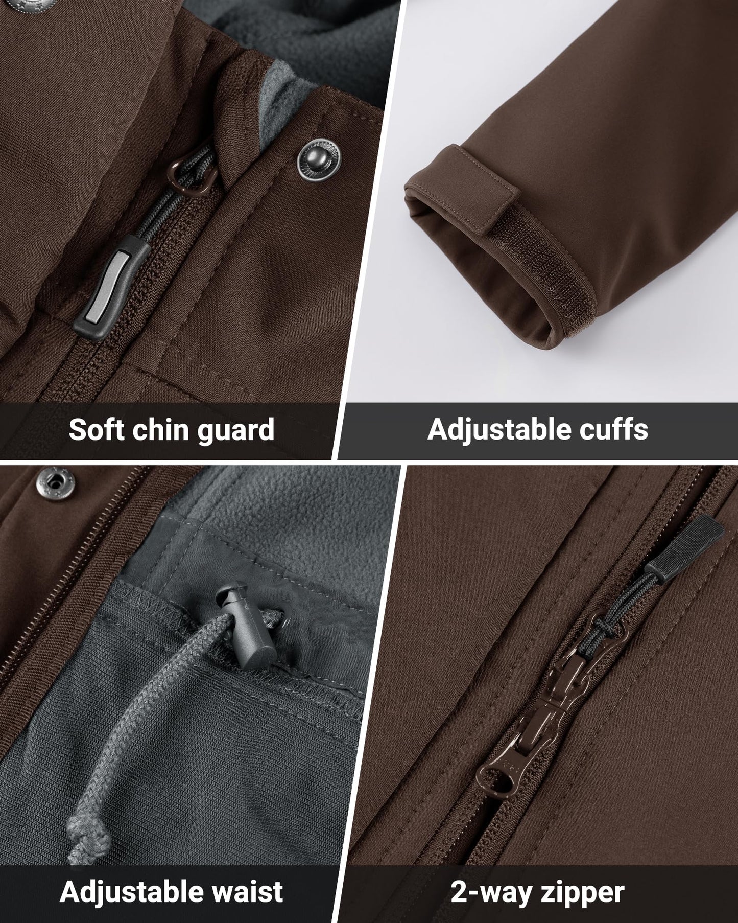 Outdoor Ventures Women's Lightweight Waterproof Fleece Lined Hooded Softshell Rain Jacket, Warm Windbreaker Long Coat