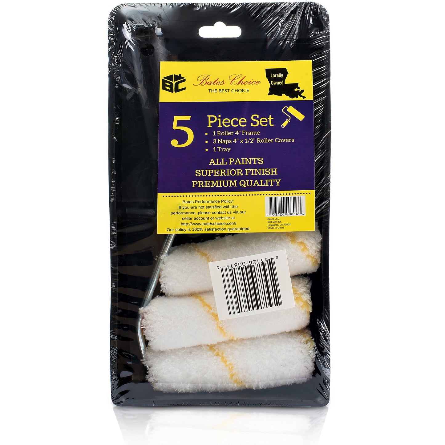 Bates Paint Roller - Paint Brush, Paint Tray, Roller Paint Brush, 11 Piece Home Painting Supplies, Foam Brush, House Painting Tray, Painting Tools, Roller and Paint Brushes, Interior Paint Brushes