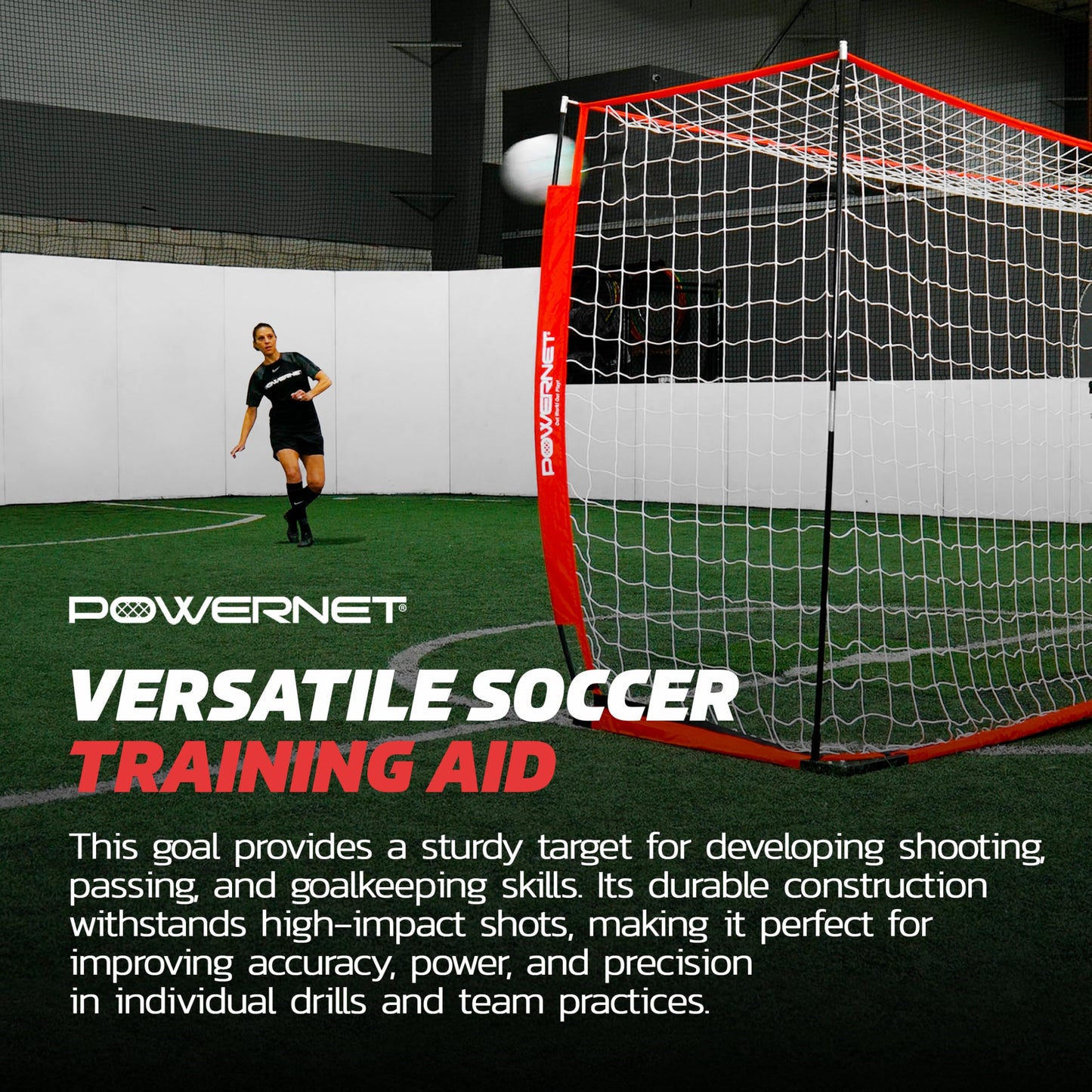 PowerNet Soccer Goal for Backyard & Outdoor Games, Portable Soccer Net, Sports & Outdoors Training Equipment for Practice, 1 Goal & Zipper Storage Bag (12 x 6 FT)