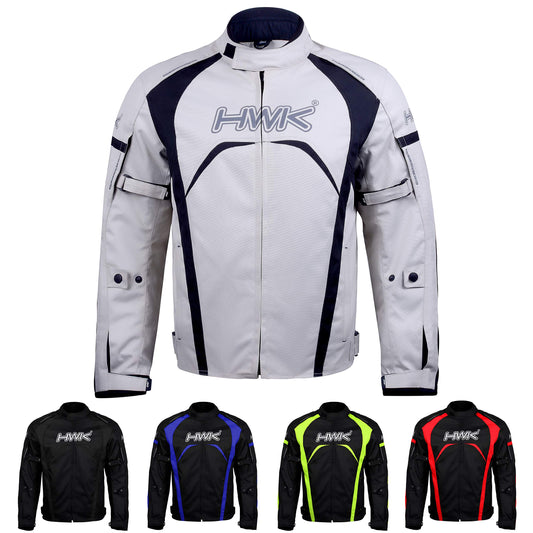 HWK Motorcycle Jacket Men's Riding Textile Racing Motorbike Hi-Vis Biker CE Armored Water Resistant Jackets