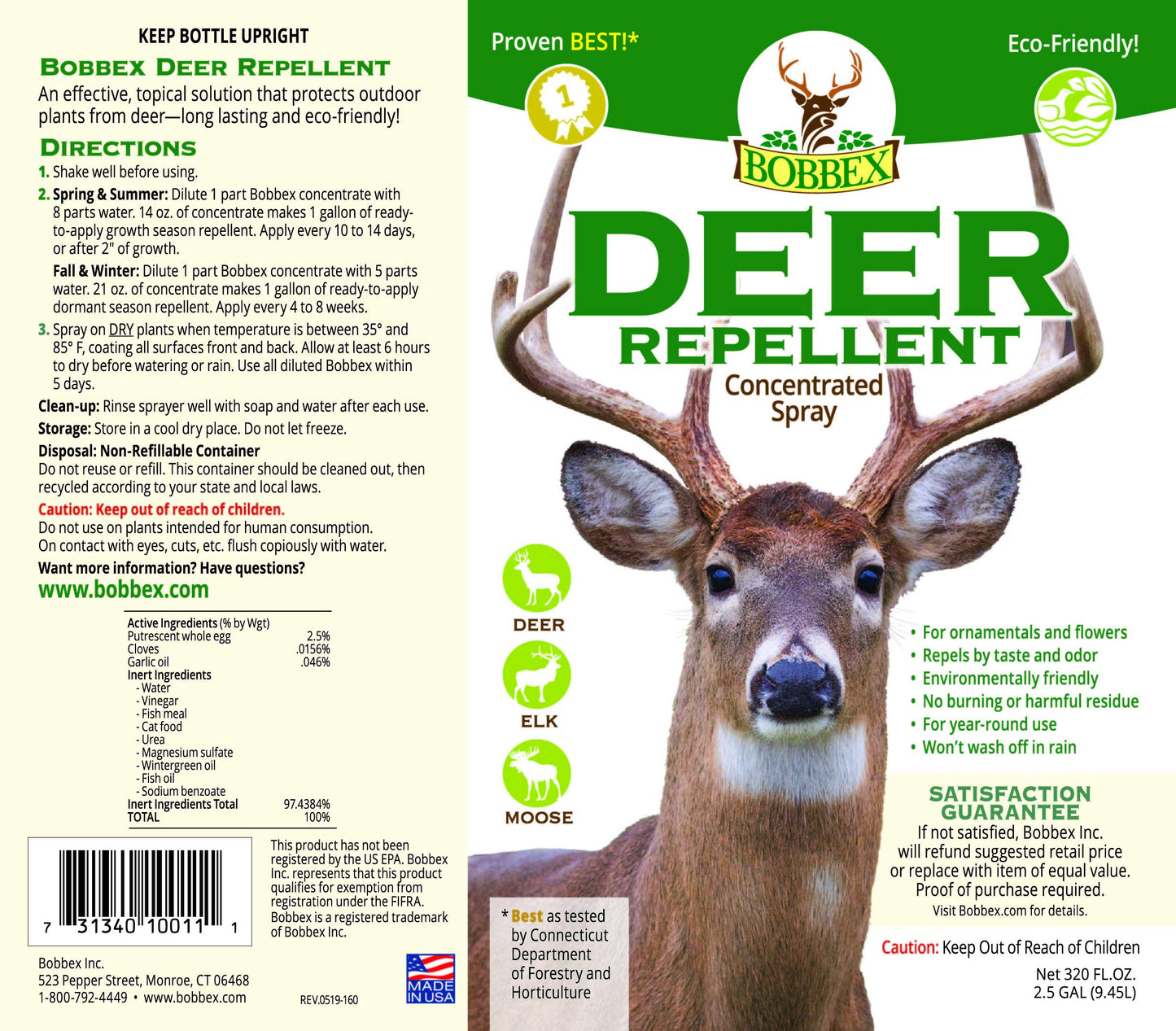 Concentrated Deer Repellent - Bobbex | Deer, Elk, and Moose Deterrent Concentrate (2.5 gal.) YF-43QX-BOCA