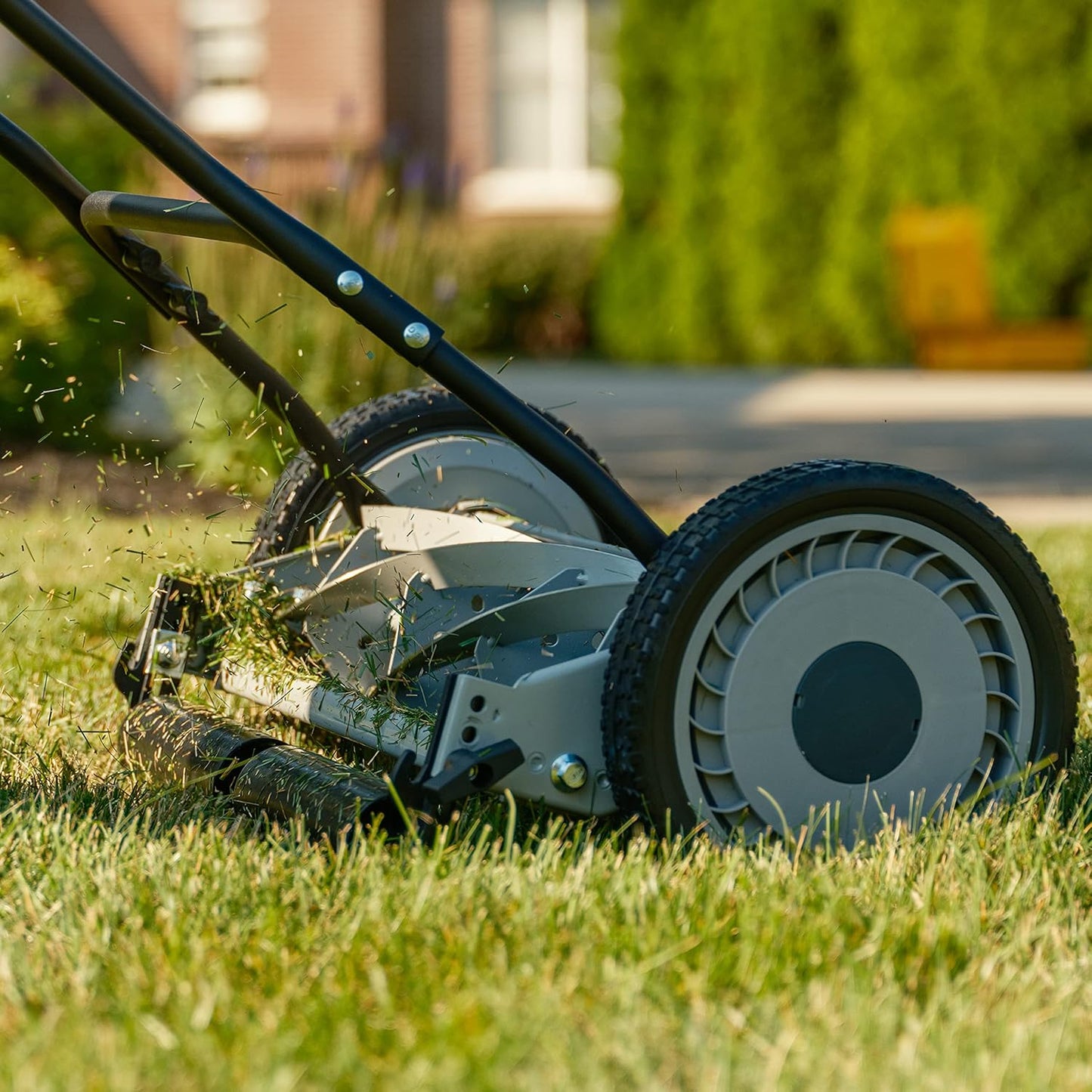 American Lawn Mower Company 1204-14 14-Inch 4-Blade Push Reel Lawn Mower, Red