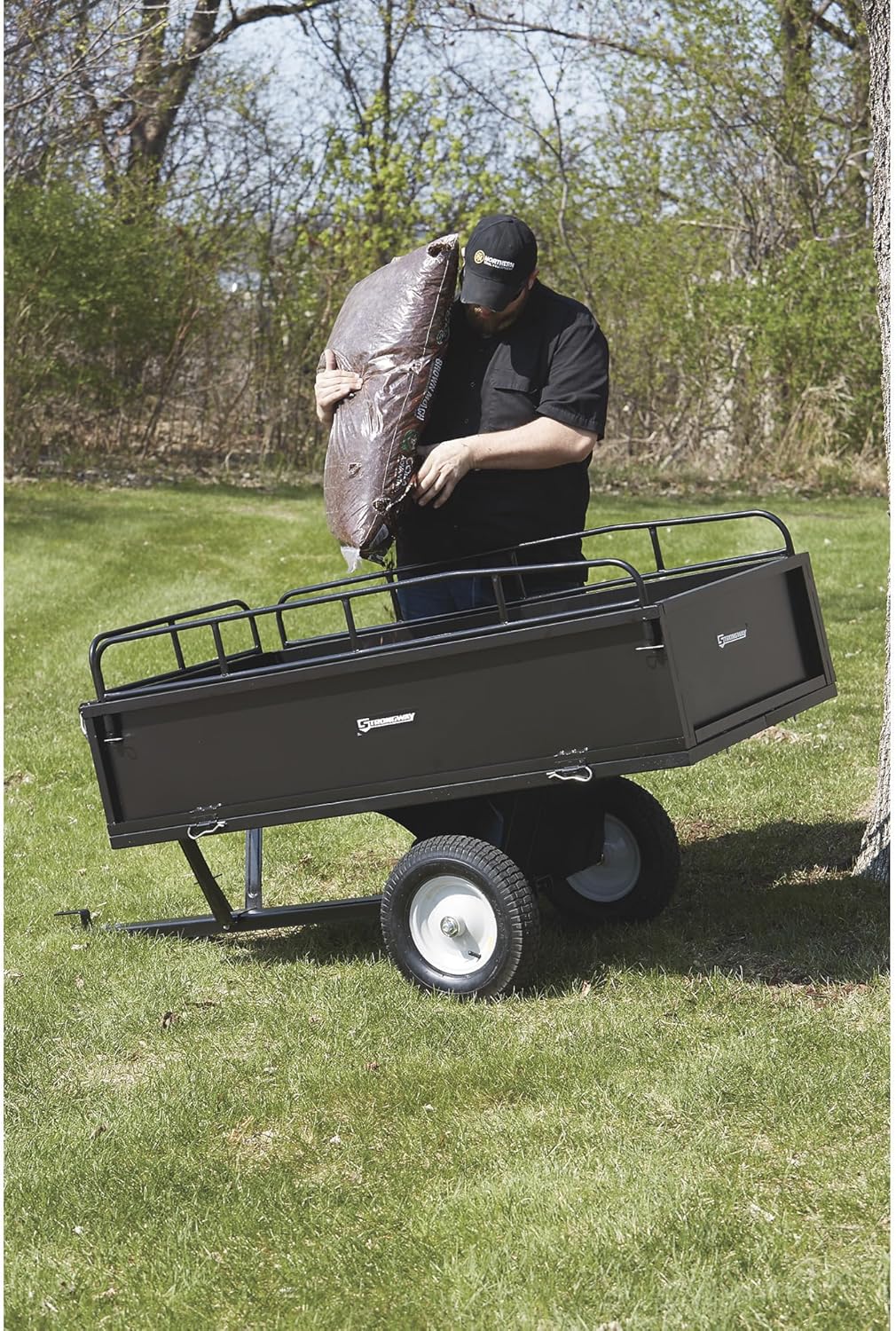 Strongway Steel ATV Trailer - 1200-Lb. Capacity, 17 Cu. Ft.