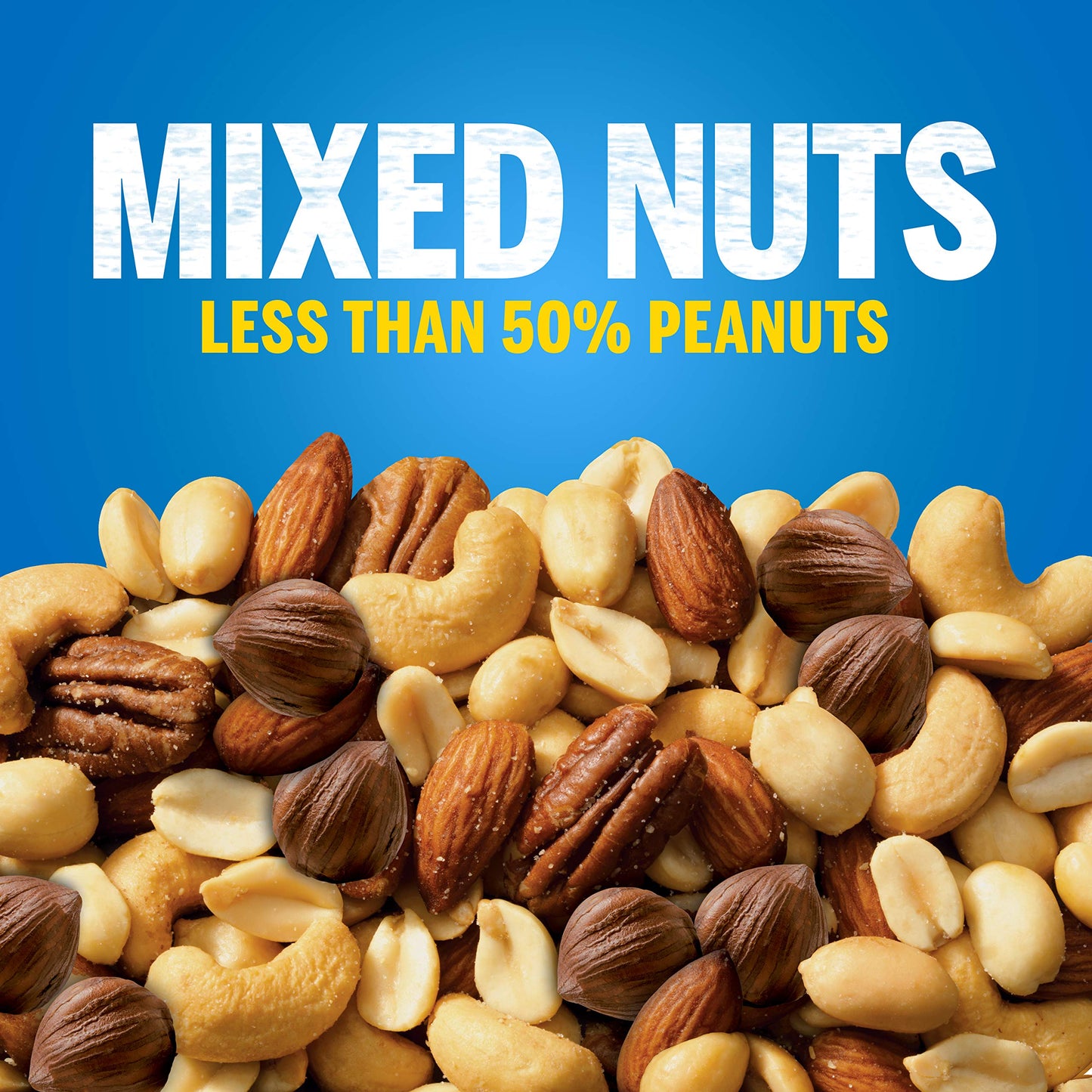 PLANTERS Deluxe Mixed Nuts, Cashews, Almonds, Pecans, Pistachios, Hazelnuts, Roasted with Sea Salt, Party Snacks, Plant-Based Protein Nut Mix, Snacks for Adults, After School Snack Mix, 27oz
