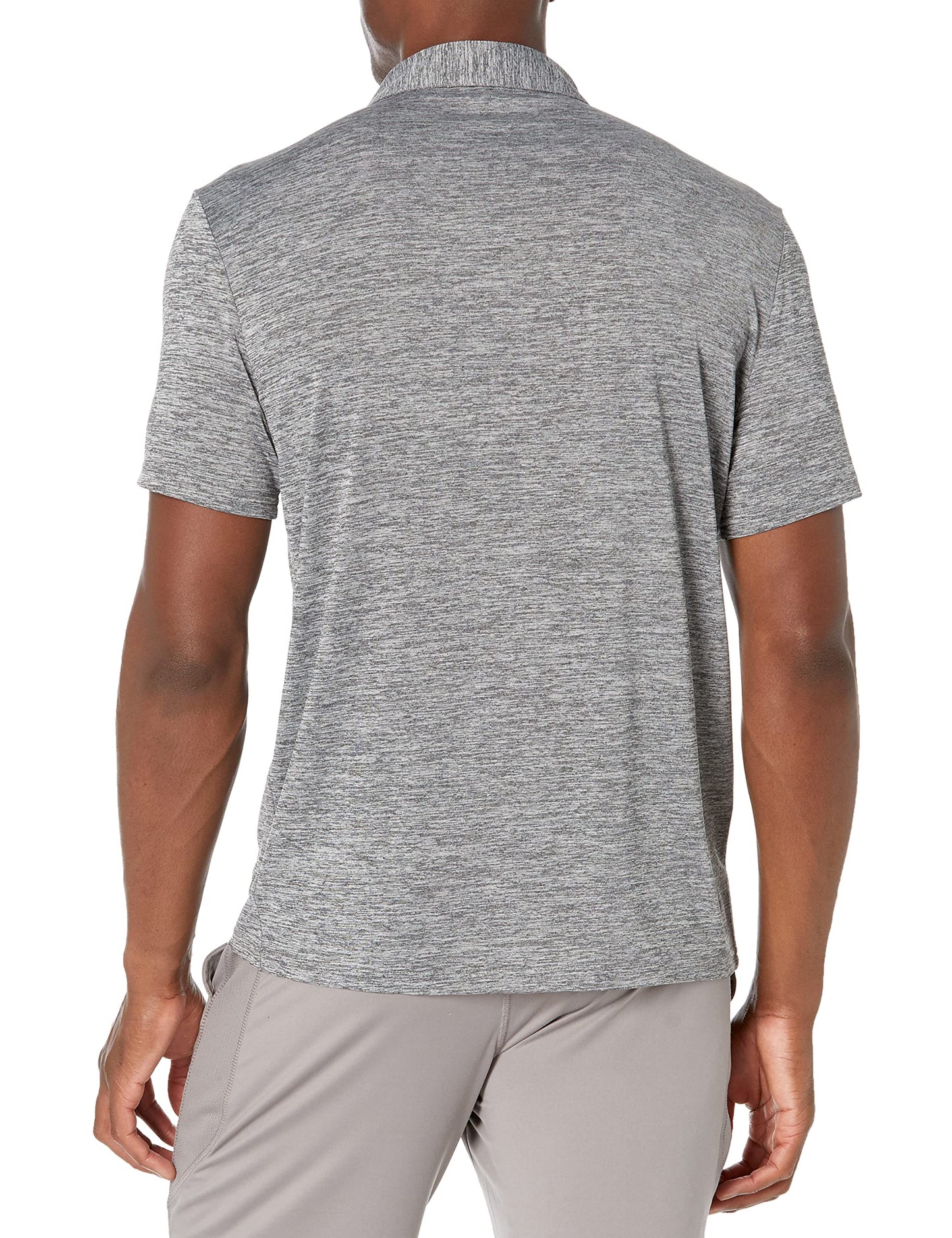 Amazon Essentials Men's Slim-Fit Quick Dry Tech Stretch Lightweight Golf Polo Shirt, Dark Grey Heather, XX-Large