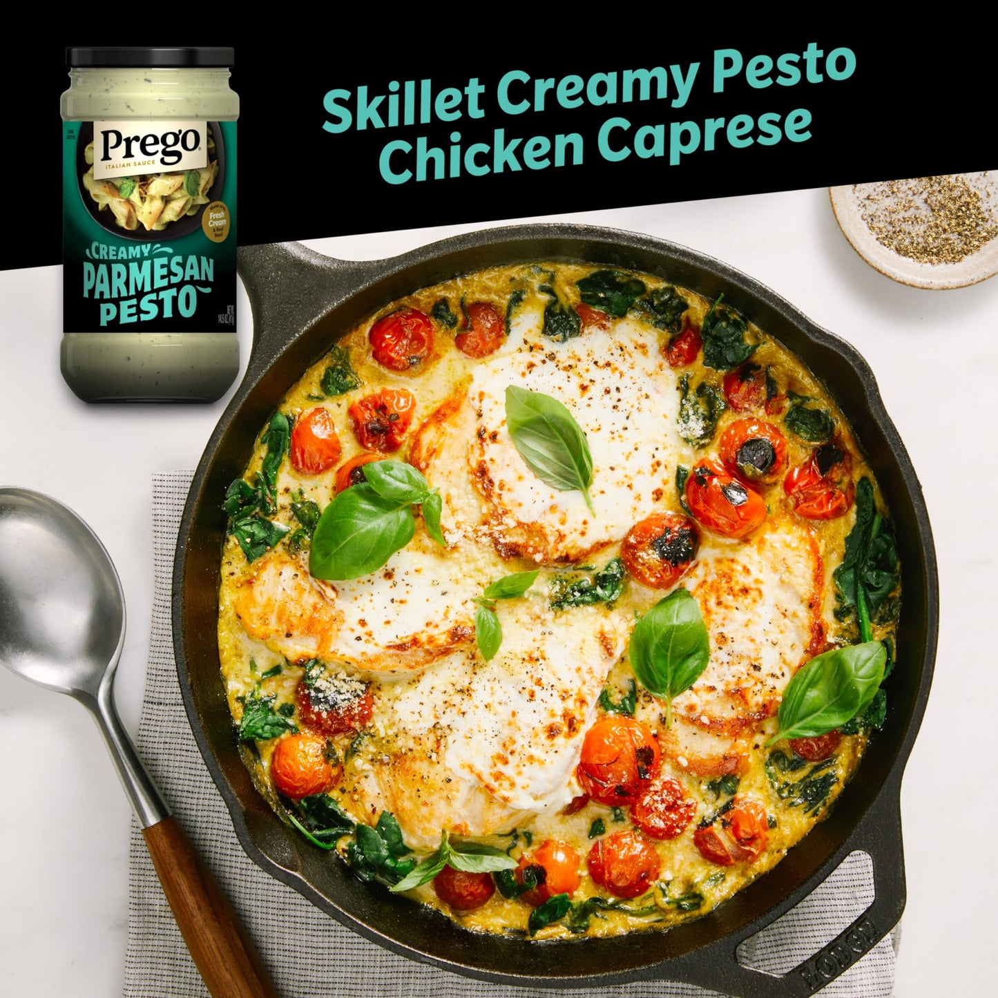 Prego Creamy Roasted Garlic Pesto Pasta Sauce, 14.5 oz Jar