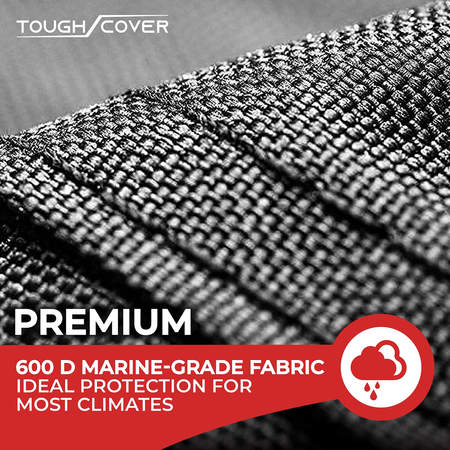 Tough Cover ATV Heavy Duty 600D Marine Grade Fabric (Black) - Quad Cover for Kawasaki, Honda, Polaris, Yamaha - Waterproof Protection Against Water, Wind, UV - ATV Waterproof Shield