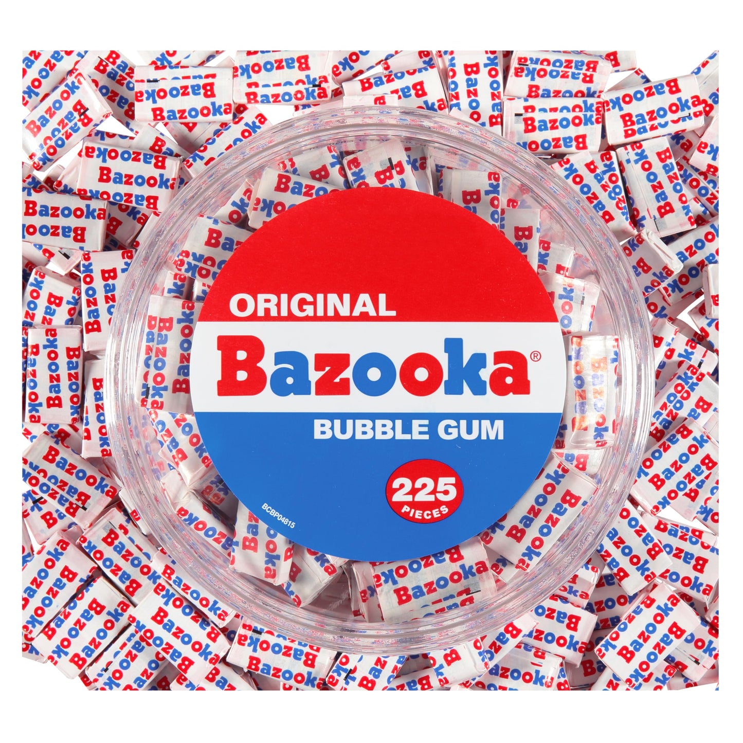 Bazooka Bubble Gum Bulk, 225 Count Tub of Chewing Gum Individually Wrapped, Old Fashioned 90's Candy for Baseball, Party Favors, Goodie Bags