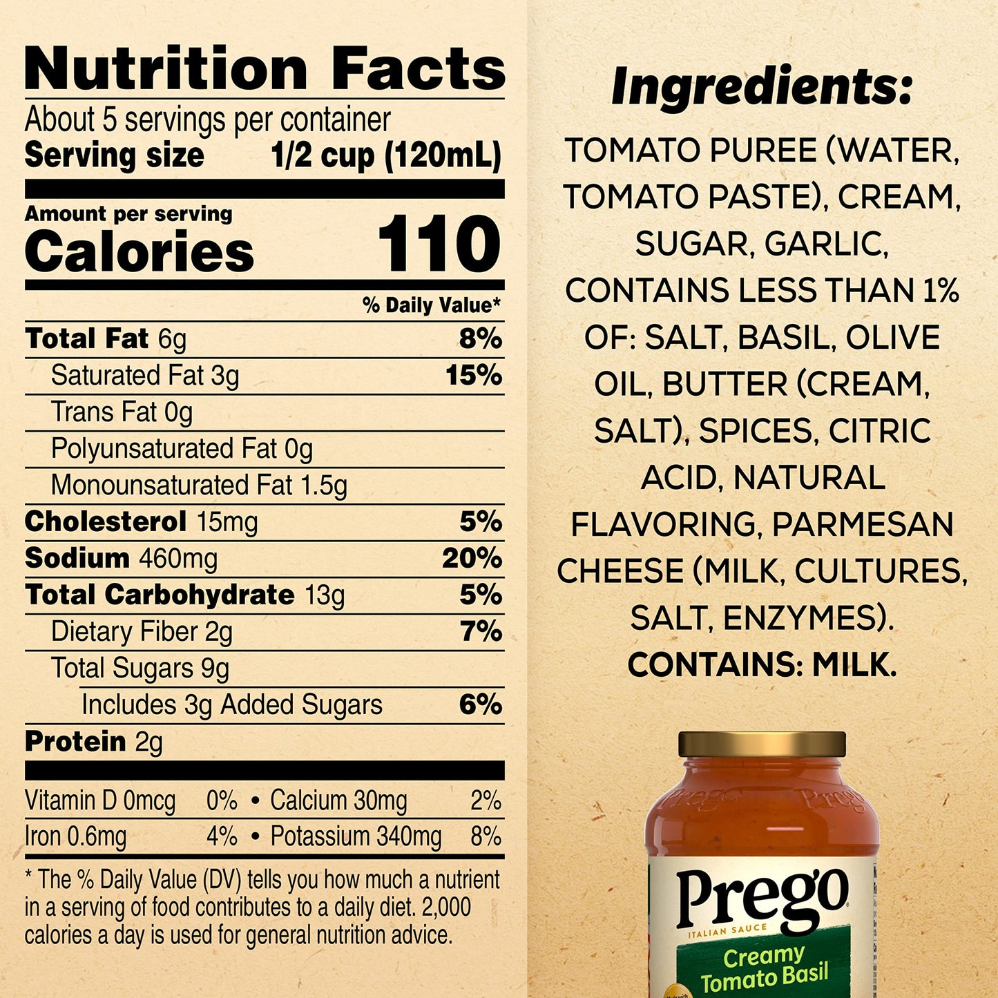 Prego Traditional No Sugar Added Pasta Sauce, 23.5 Oz Jar (Case of 6)