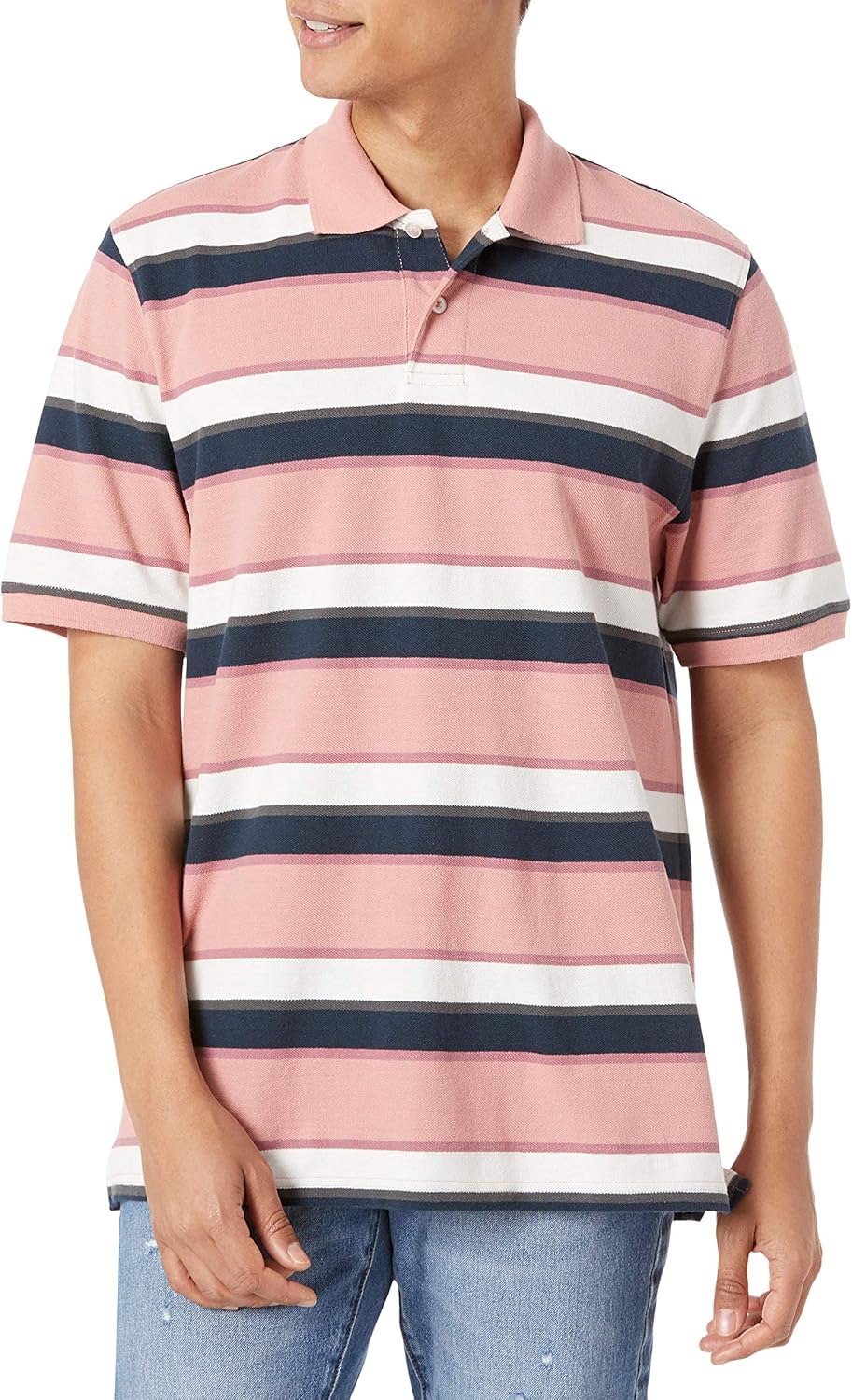 Amazon Essentials Men's Regular-Fit Short Sleeve Cotton Pique Polo Shirt (Available in Big & Tall)
