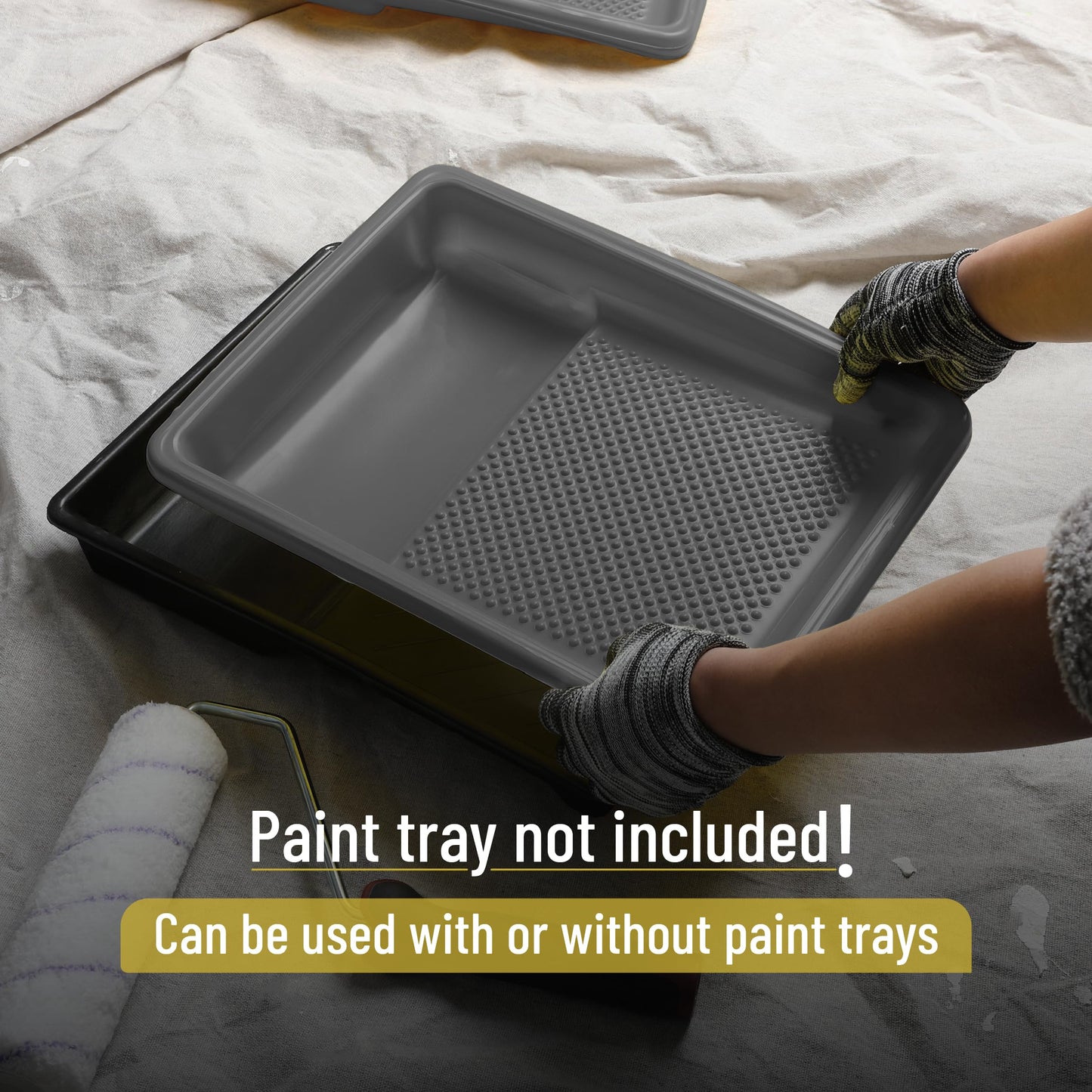 Bates- Paint Tray Liner, 9 Inch, 10 Pack, Paint Roller Tray, Disposable Plastic Paint Trays, Paint Pans Trays, Paint Supplies for House Painting, Roller Tray