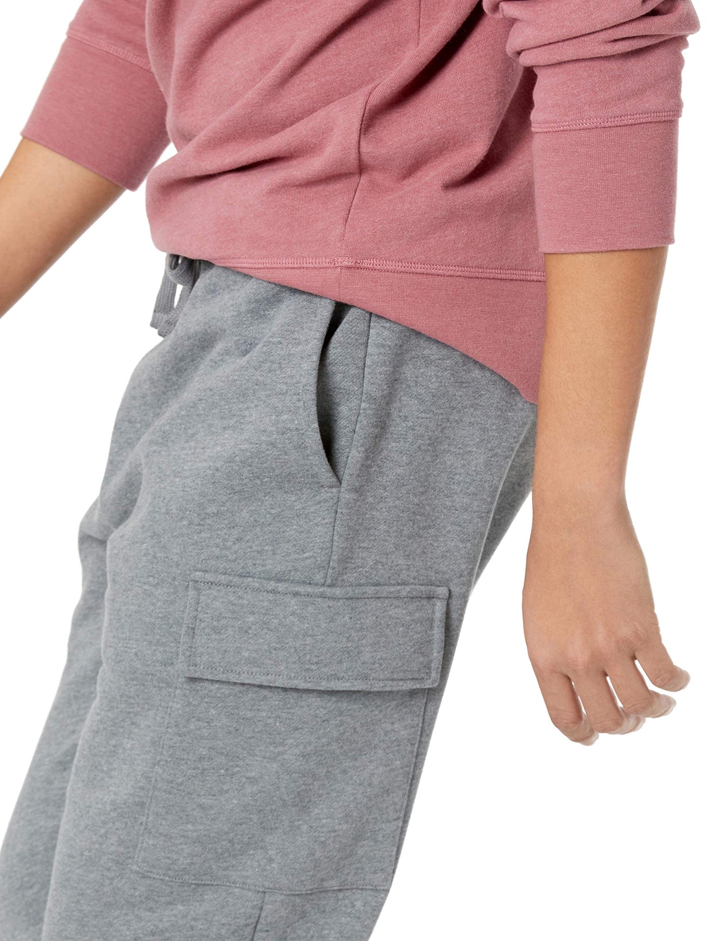 Amazon Essentials Men's Relaxed Fit Cargo Fleece Jogger Sweatpants with Drawstring