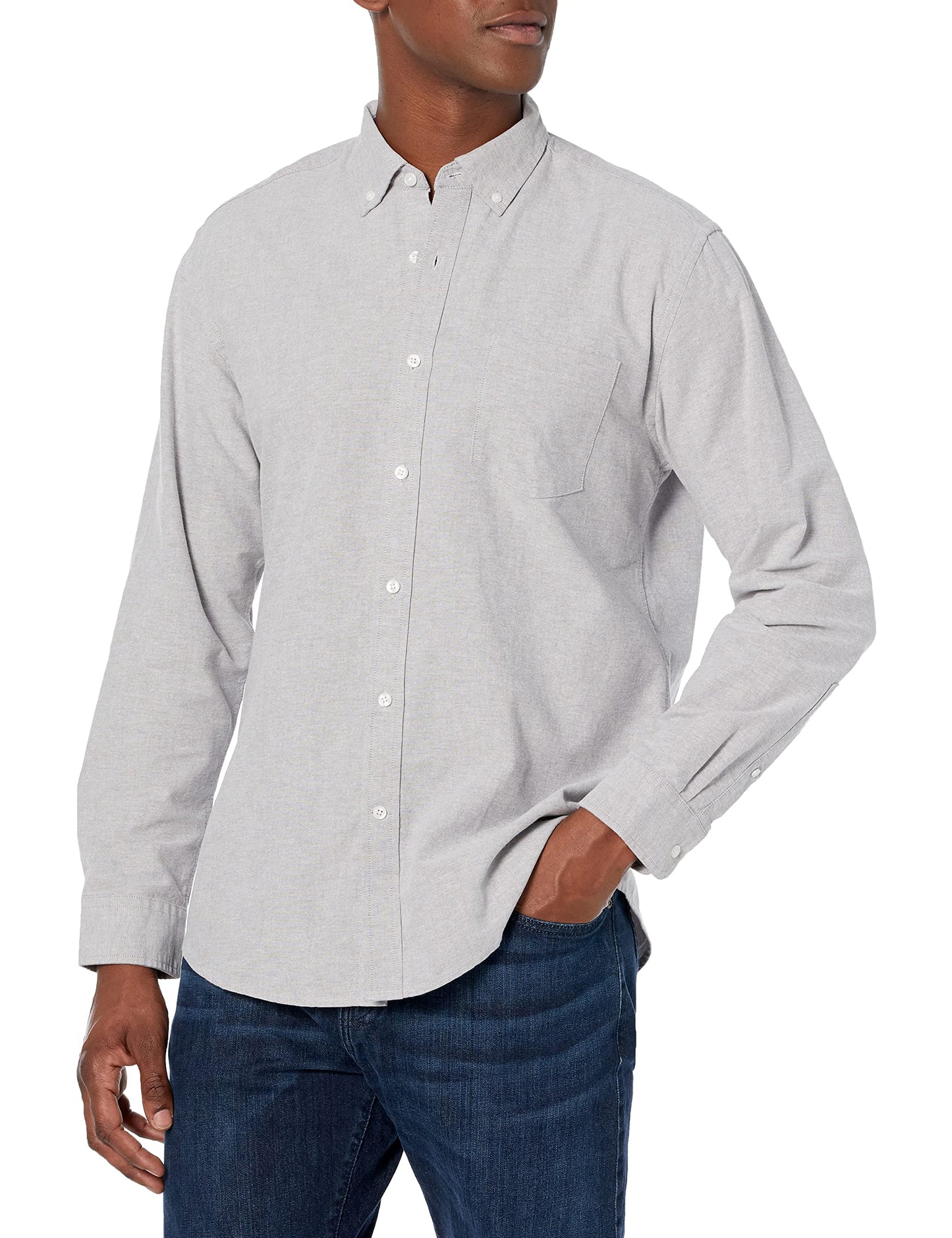 Amazon Essentials Men's Button-Down Long Sleeve Casual Pocket Oxford Shirt