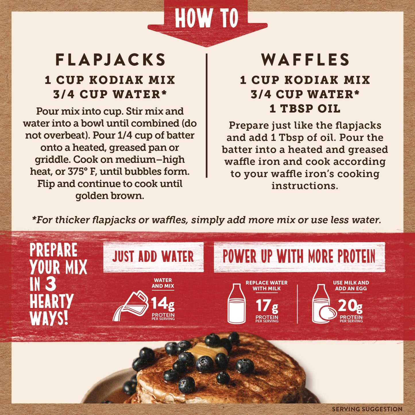 Kodiak Cakes Protein Pancake Power Cakes, Flapjack and Waffle Baking Mix, Buttermilk, 20 Oz, (Pack of 6)