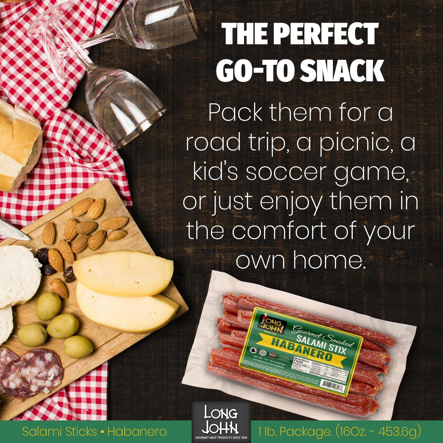 Long John Snacks Italian Style Dried Salami Stix – Premium Italian Blend Hand Crafted Pork & Beef Cuts – Gluten-Free, Bold Flavor & Low Heat – Smoked & Italian-Style Dried to Perfection - 16oz.