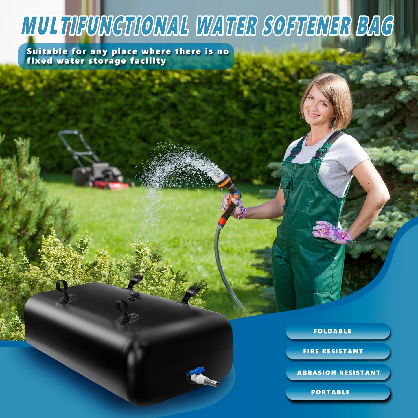 Portable Large Capacity Water Storage Bladder Containers, Foldable Water Bladder Tank, Camping Garden Drought Resistance Agricultural Irrigation Outdoor RV Emergency Water