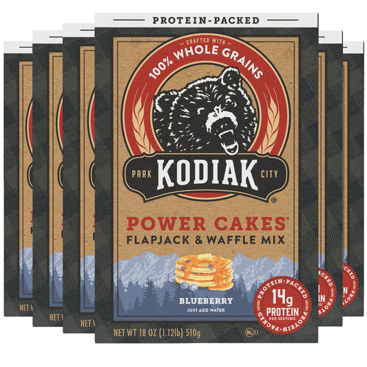 Kodiak Cakes Protein Pancake Power Cakes, Flapjack and Waffle Baking Mix, Buttermilk, 20 Oz, (Pack of 6)