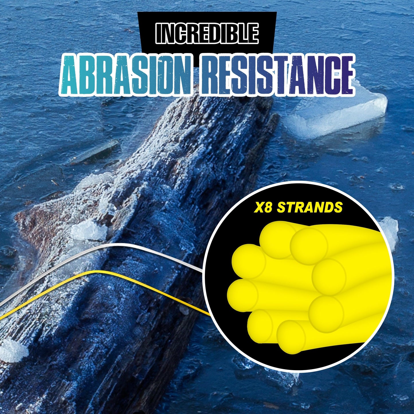 Reaction Tackle Ice Fishing Braided Fishing Line, Tip-Up Line, 8 Strands, Zero Memory Super Stong Pro Grade Power Ice Braided Line 150 Yard Spools