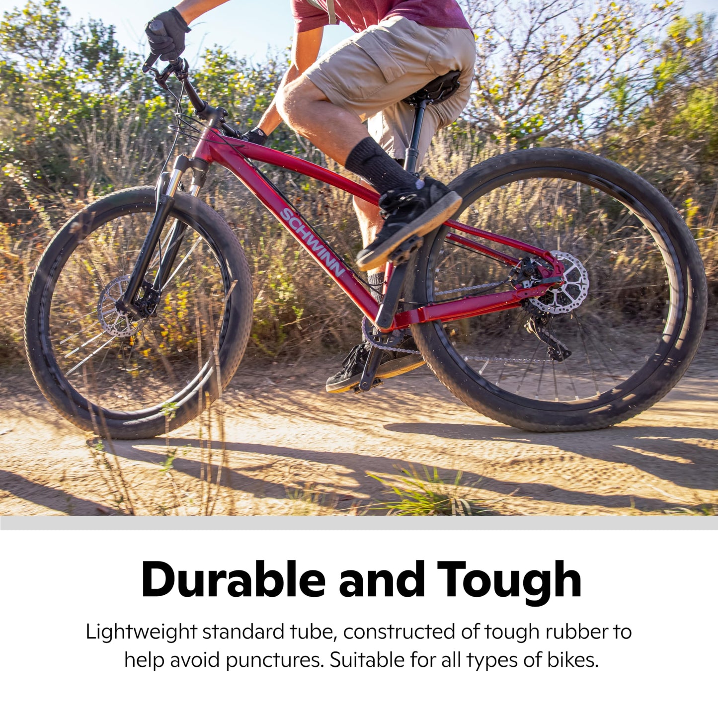 Schwinn Replacement Bike Tire Tube, 26 x 1.75 - 2.125 inch Bike Inner Tube, Schrader Valve, Durable Construction, Replacement for 26” Mountain, Hybrid, Dual Sport, and Cruiser Bicycle Tires