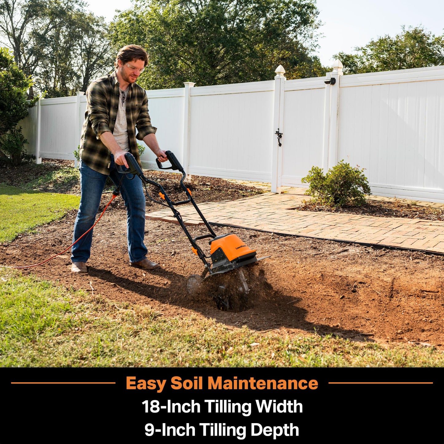 LawnMaster TE1016M Electric Tiller 10-Amp, 16-Inch,Green