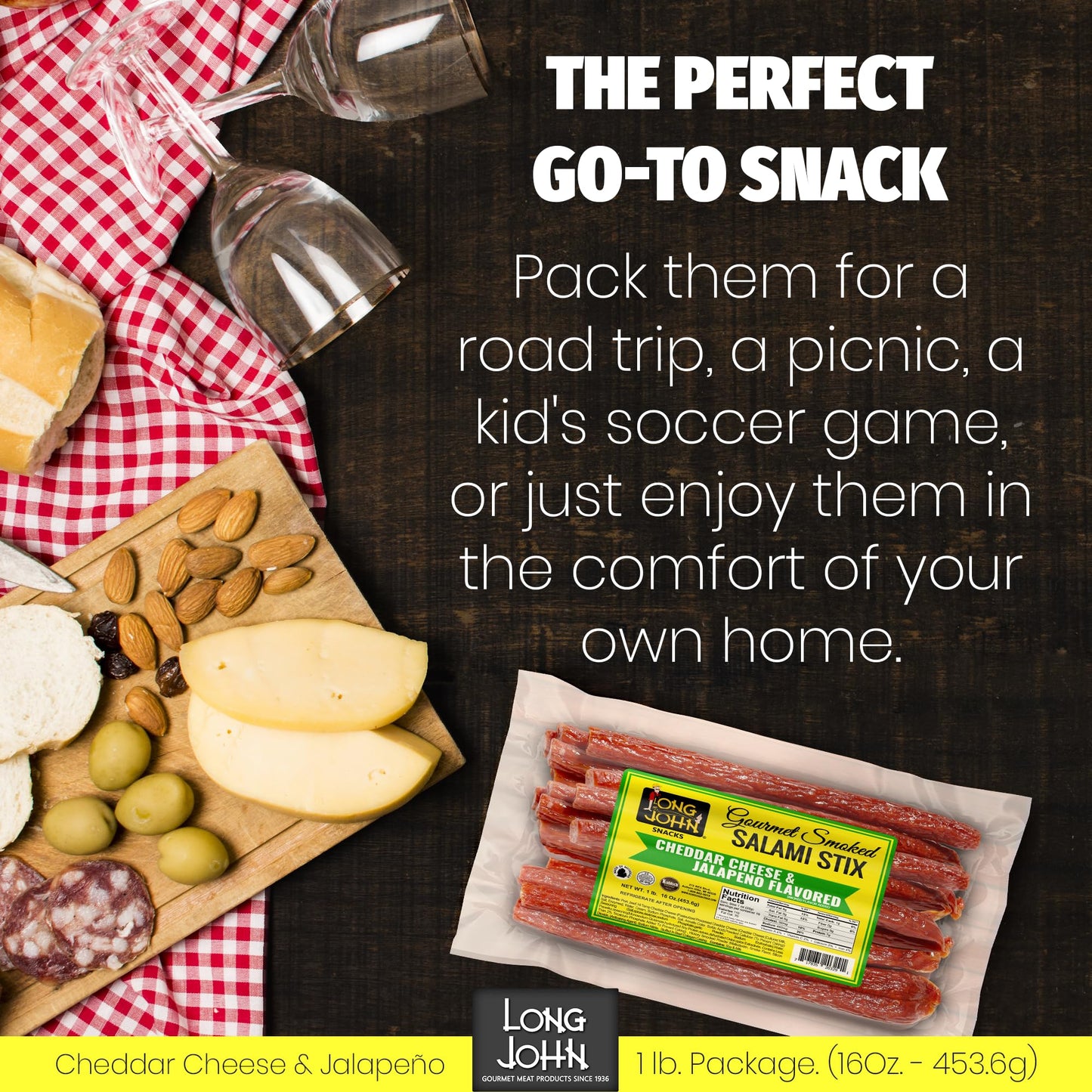 Long John Snacks Italian Style Dried Salami Stix – Premium Italian Blend Hand Crafted Pork & Beef Cuts – Gluten-Free, Bold Flavor & Low Heat – Smoked & Italian-Style Dried to Perfection - 16oz.