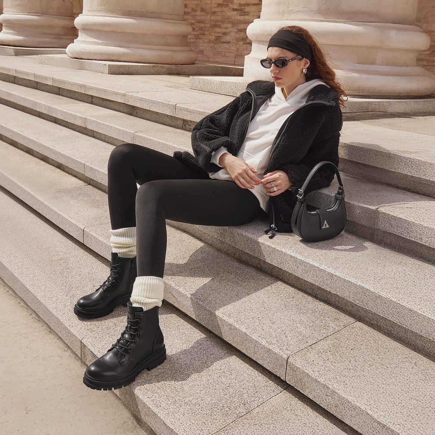 DREAM PAIRS Lace-up Combat Boots Ankle Booties for Women