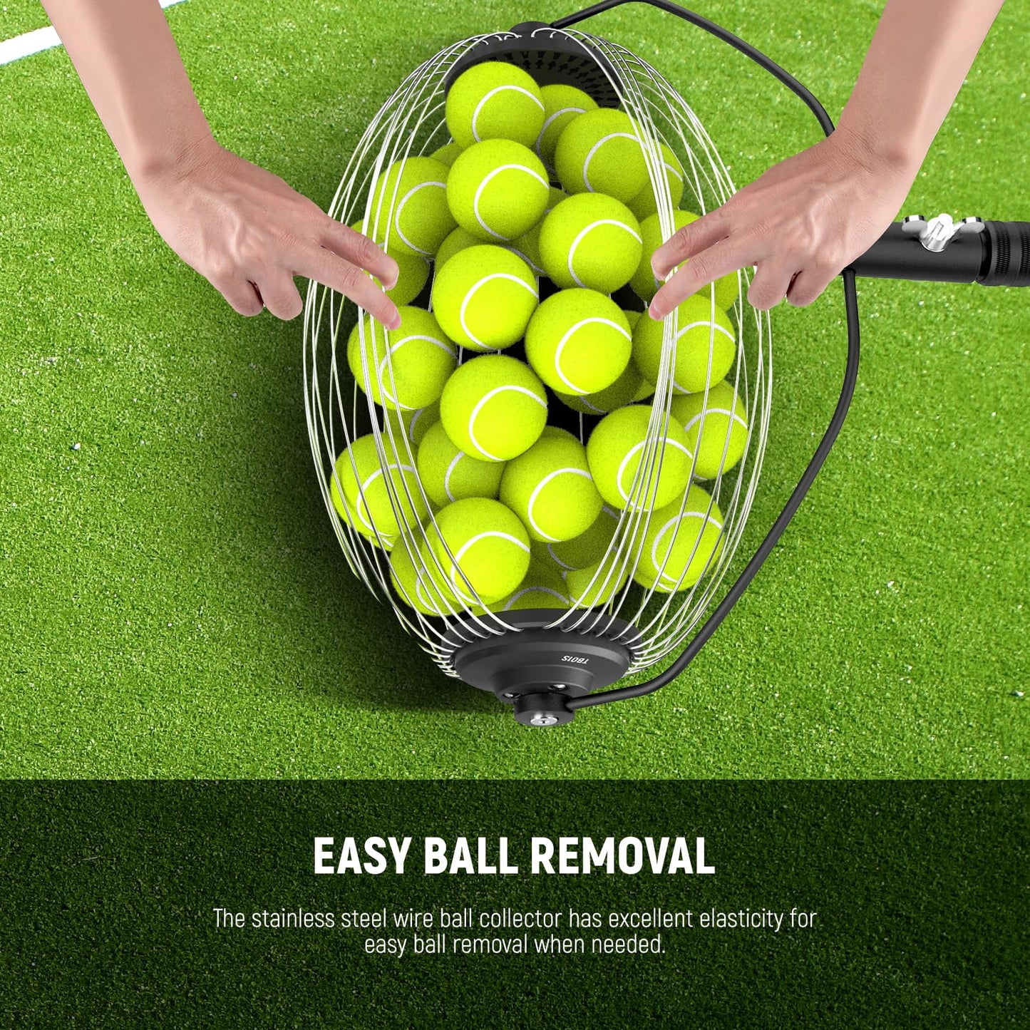 NEEWER Tennis Ball Pickleball Collector Roller, No Bending Over Quick Rolling Picker for 1.5"-3" Balls, 30-58"/77-148cm Telescopic Golf Ball Retriever for Up to 40 Tennis Balls, TB01S
