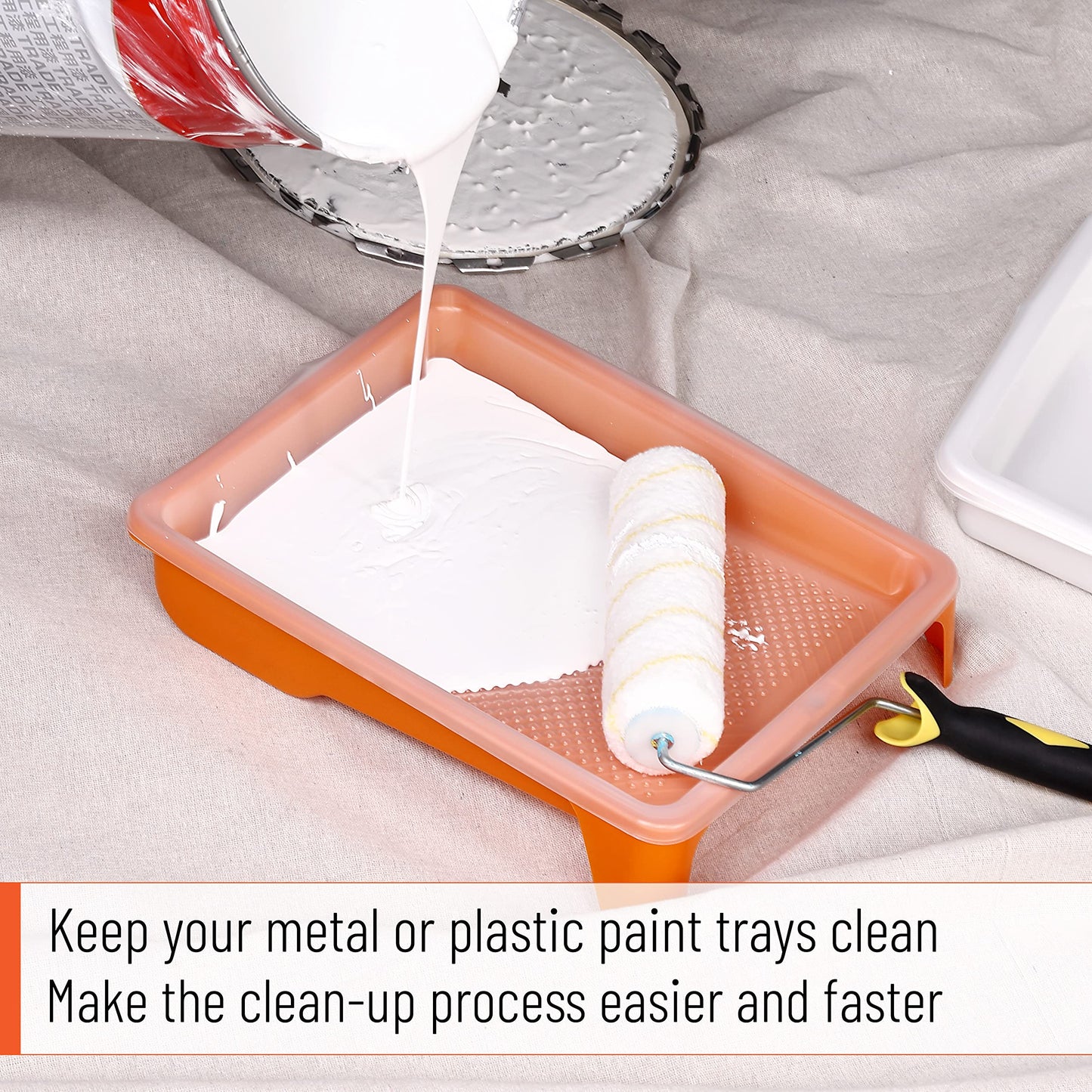Bates- Paint Tray Liner, 9 Inch, 10 Pack, Paint Roller Tray, Disposable Plastic Paint Trays, Paint Pans Trays, Paint Supplies for House Painting, Roller Tray