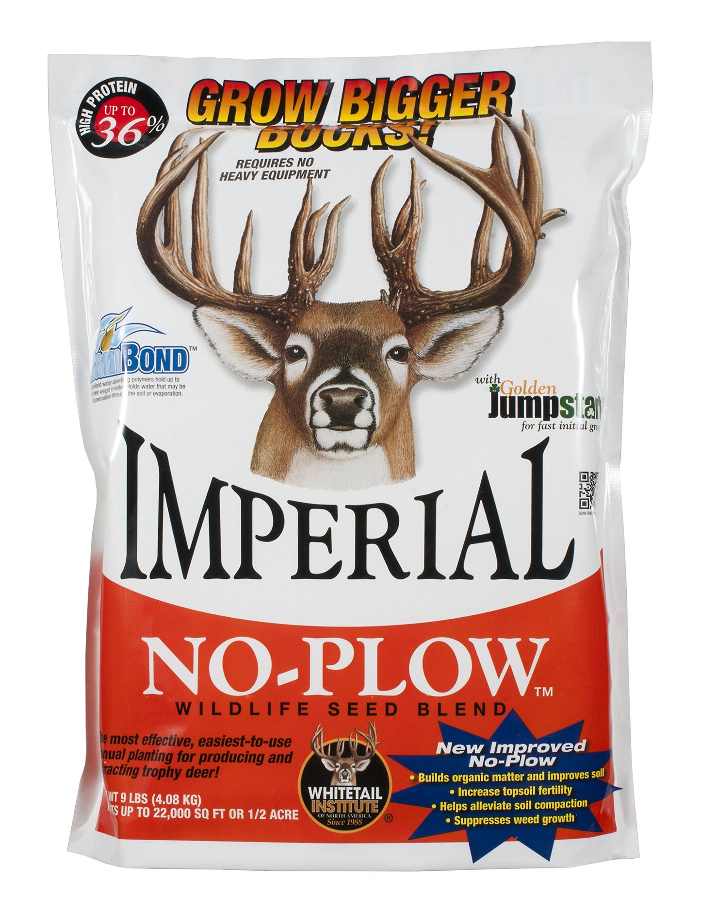 Whitetail Institute No-Plow Deer Food Plot Seed - Hardy, Fast-Growing Blend of Annuals for Areas Difficult to Access with Farming Equipment - Highly Nutritious and Attractive to Deer