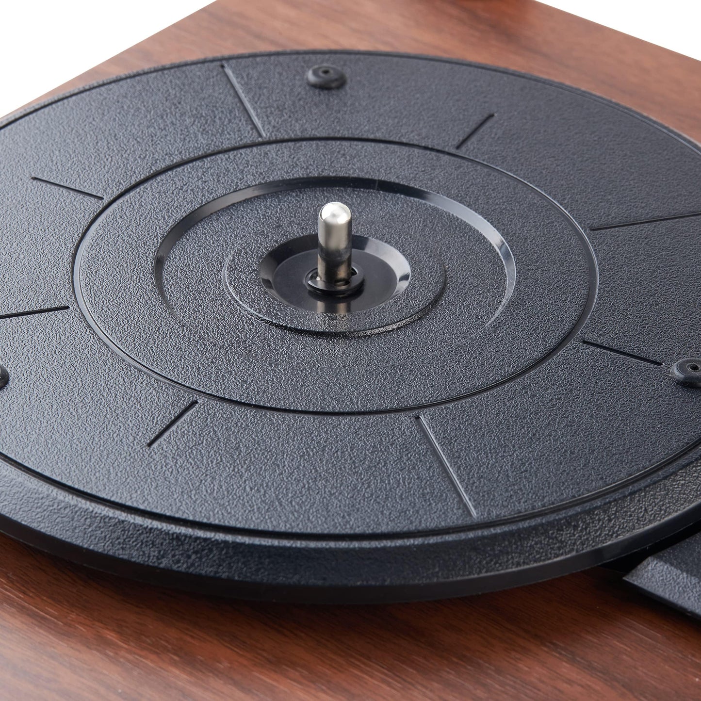 Amazon Basics Desktop Vinyl Record Player Turntable with Bluetooth Playback, Built-in Speakers, 3-Speed, Wireless Playback, Black