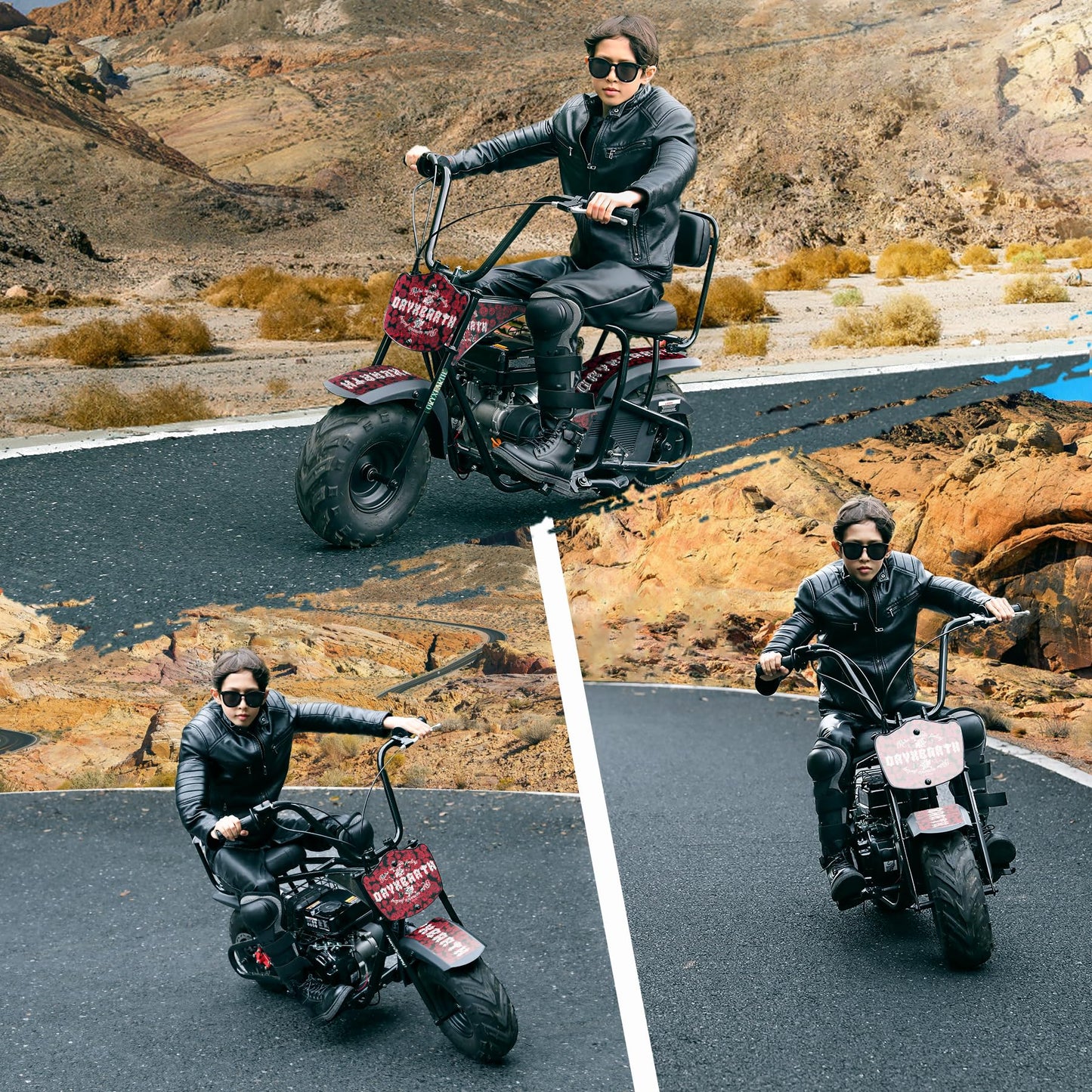 Oryxearth 99CC 4-Stroke Mini Dirt Bike, Gas Powered Off Road Dirtbike W/EPA Approved for Kids, Speed Up 24 MPH, Weight Capacity 185 LBS
