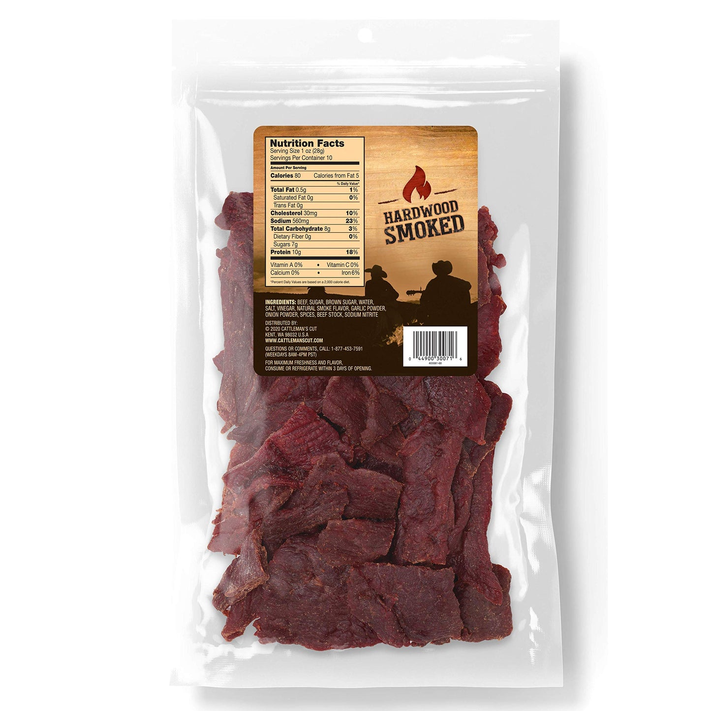 Cattleman's Cut Peppered Steakhouse Beef Jerky, 10 Ounce