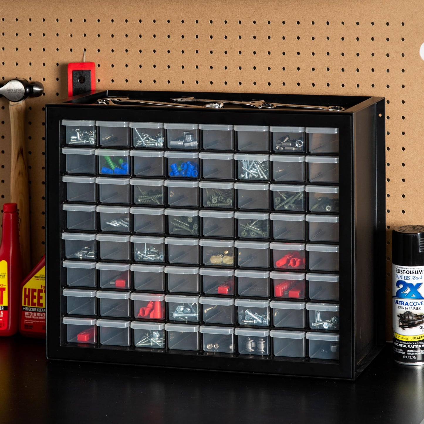 IRIS USA Screw Tool Organizer Small Parts Cabinet Chest, 44-Drawer Hardware Electronics Nuts Bolts Storage Drawers Organization Toolbox Garage Craft Business Teacher Beads Scrapbook Art Hobby - Black