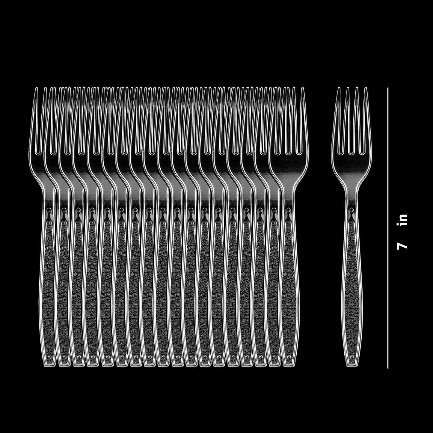 Crystalware, Heavy-Weight Plastic Fork, Durable and Disposable for Party supply or Home Use (100 Pack)