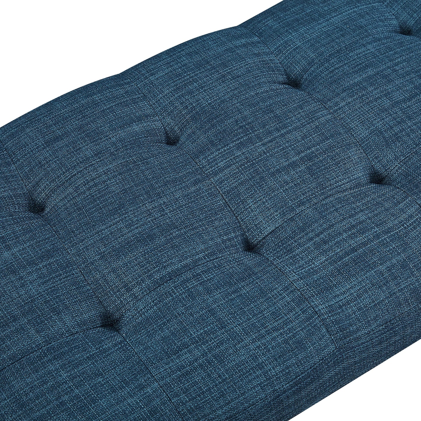 Amazon Basics Modern Haraden Upholstered Button-Tufted Bench, Blue, 16 x 44 x 17 in