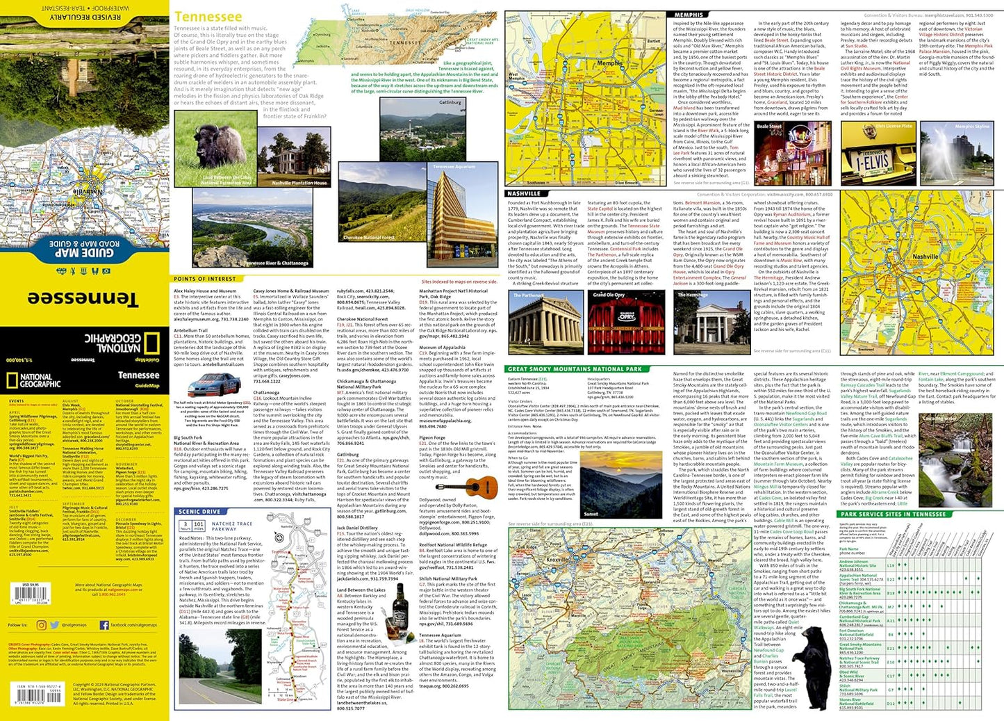 Tennessee Map (National Geographic Guide Map)