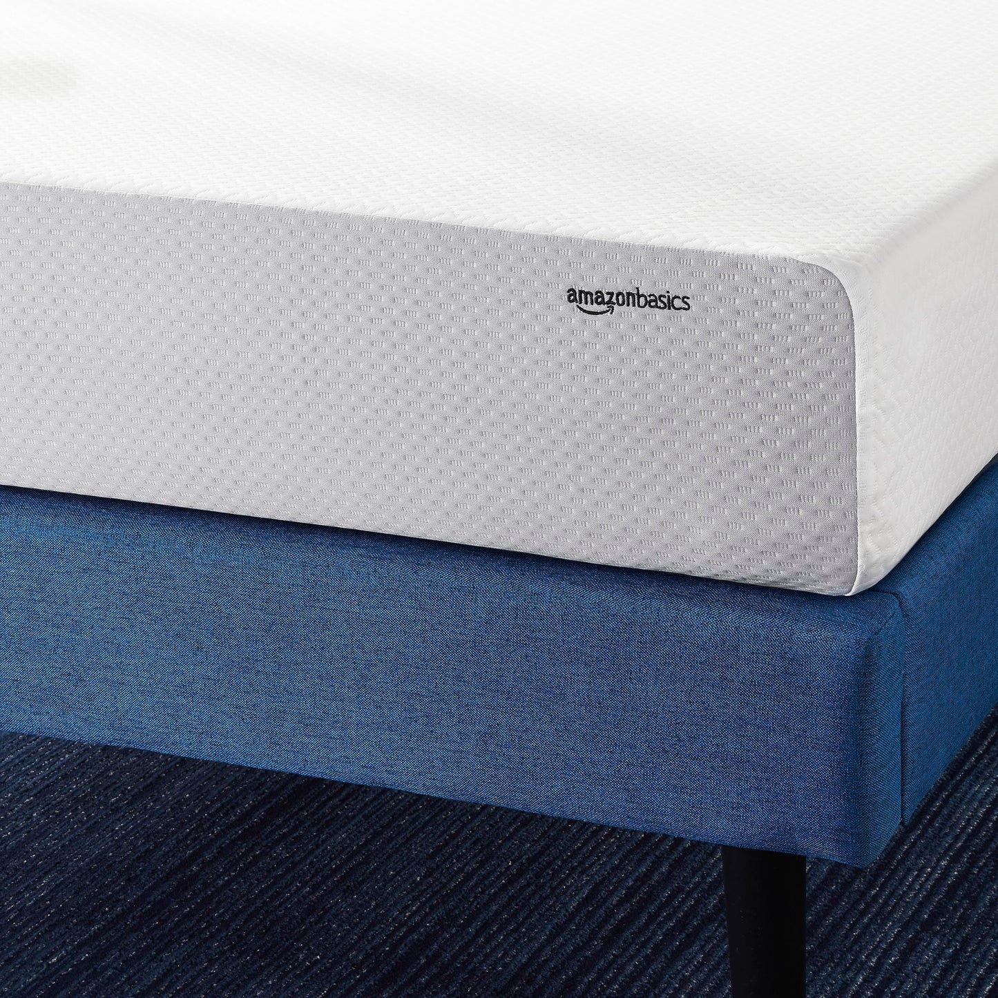 Amazon Basics Memory Foam Mattress, Soft Plush Feel, Breathable, Contours to Body, 8 Inch, Twin, White/Grey