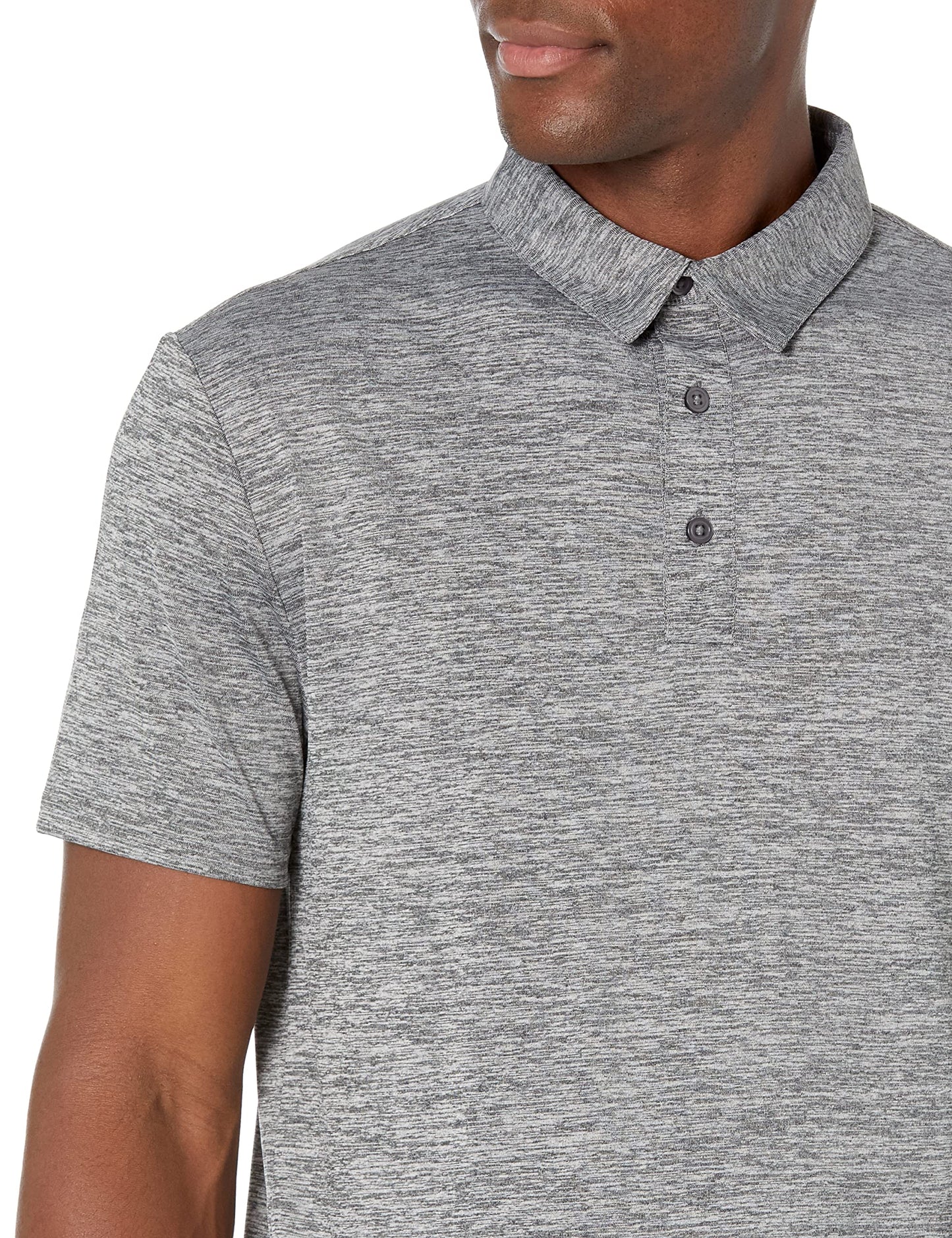 Amazon Essentials Men's Slim-Fit Quick Dry Tech Stretch Lightweight Golf Polo Shirt, Dark Grey Heather, XX-Large