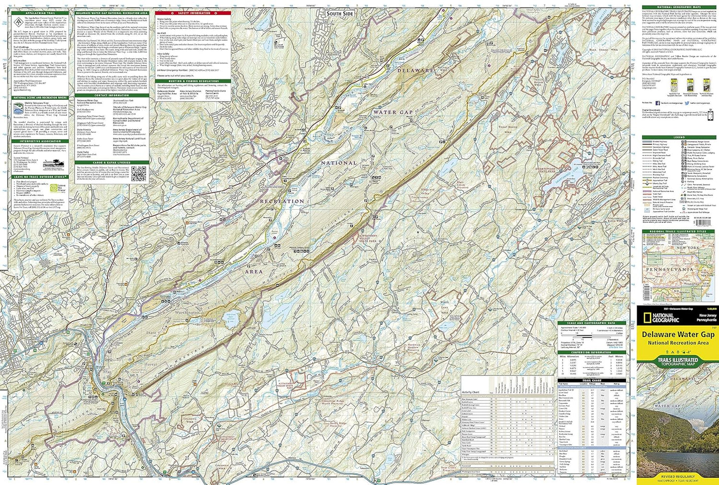 Delaware Water Gap National Recreation Area Map (National Geographic Trails Illustrated Map, 737)