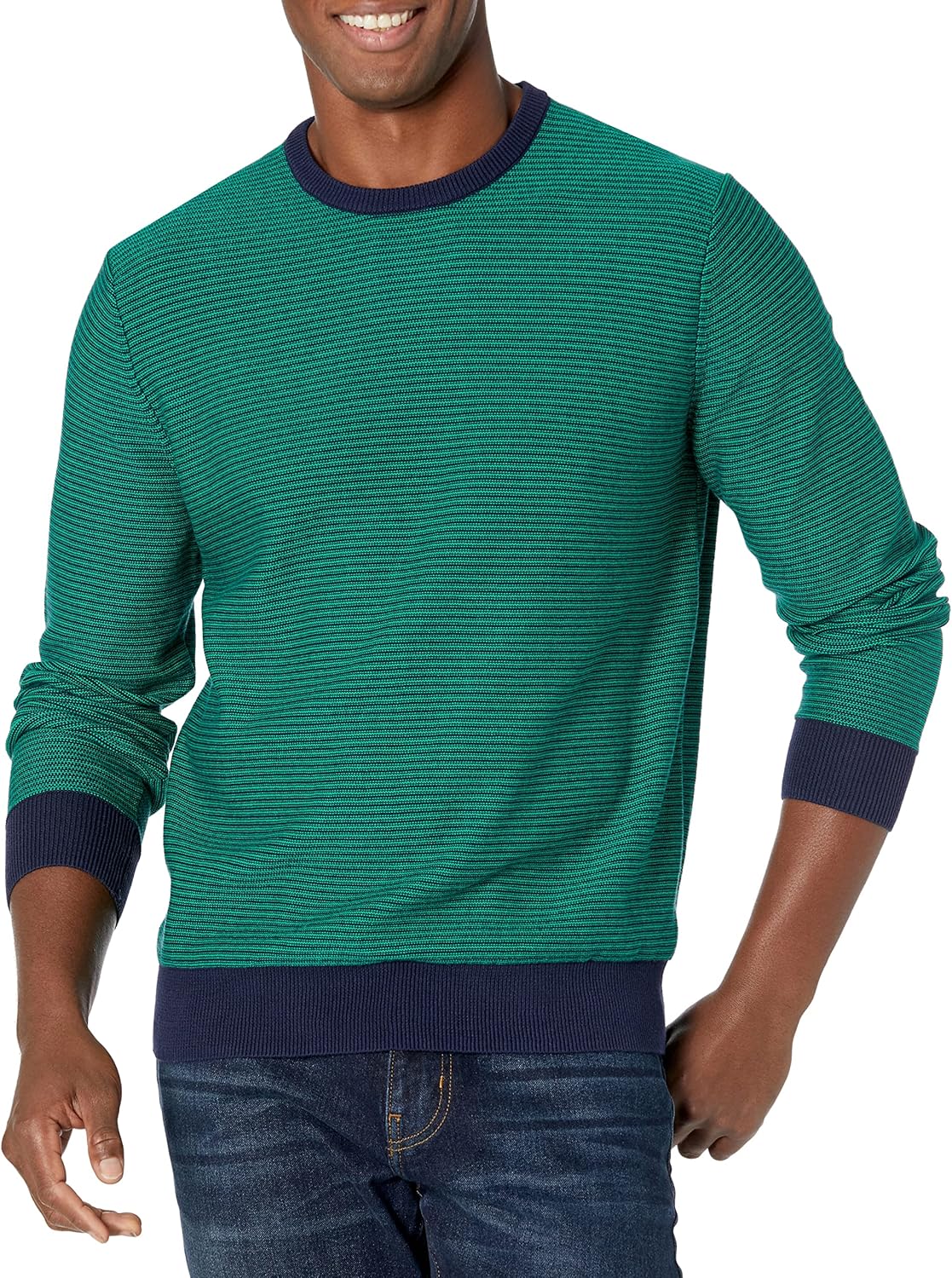 Amazon Essentials Men's Long-Sleeve Crewneck Sweater, 100% Cotton, Big & Tall Options Available