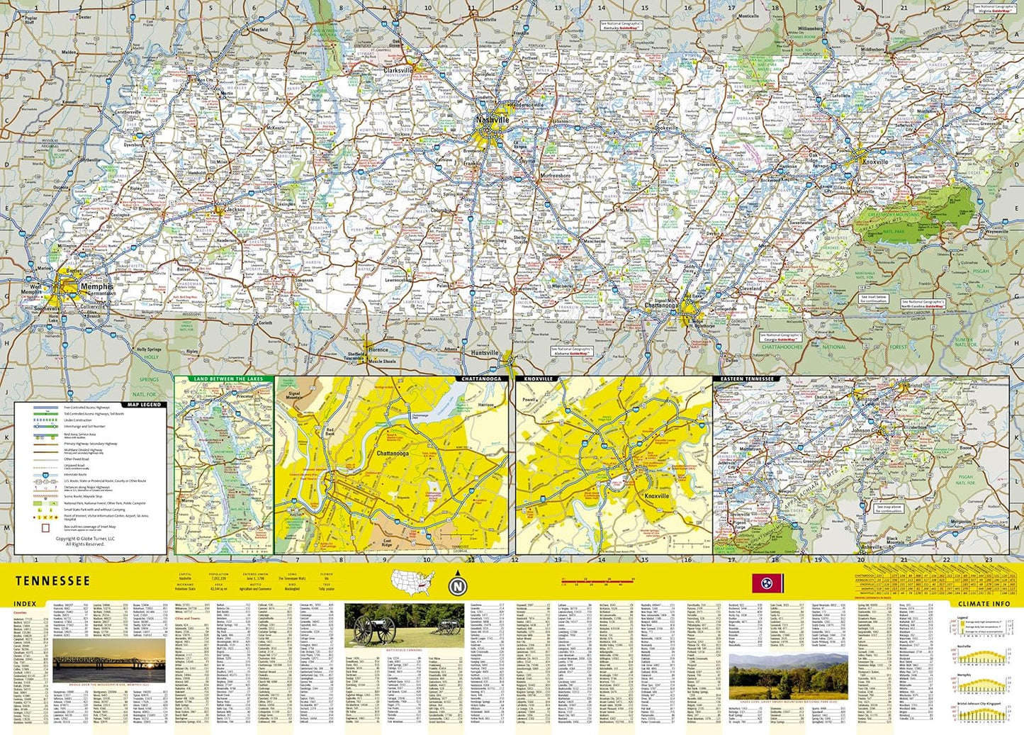 Tennessee Map (National Geographic Guide Map)