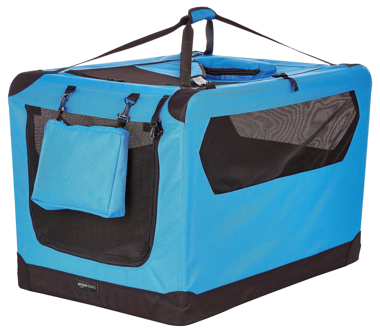 Amazon Basics Folding Portable Soft Pet Dog Crate Carrier Kennel, 36 x 24 x 24 inches, Blue