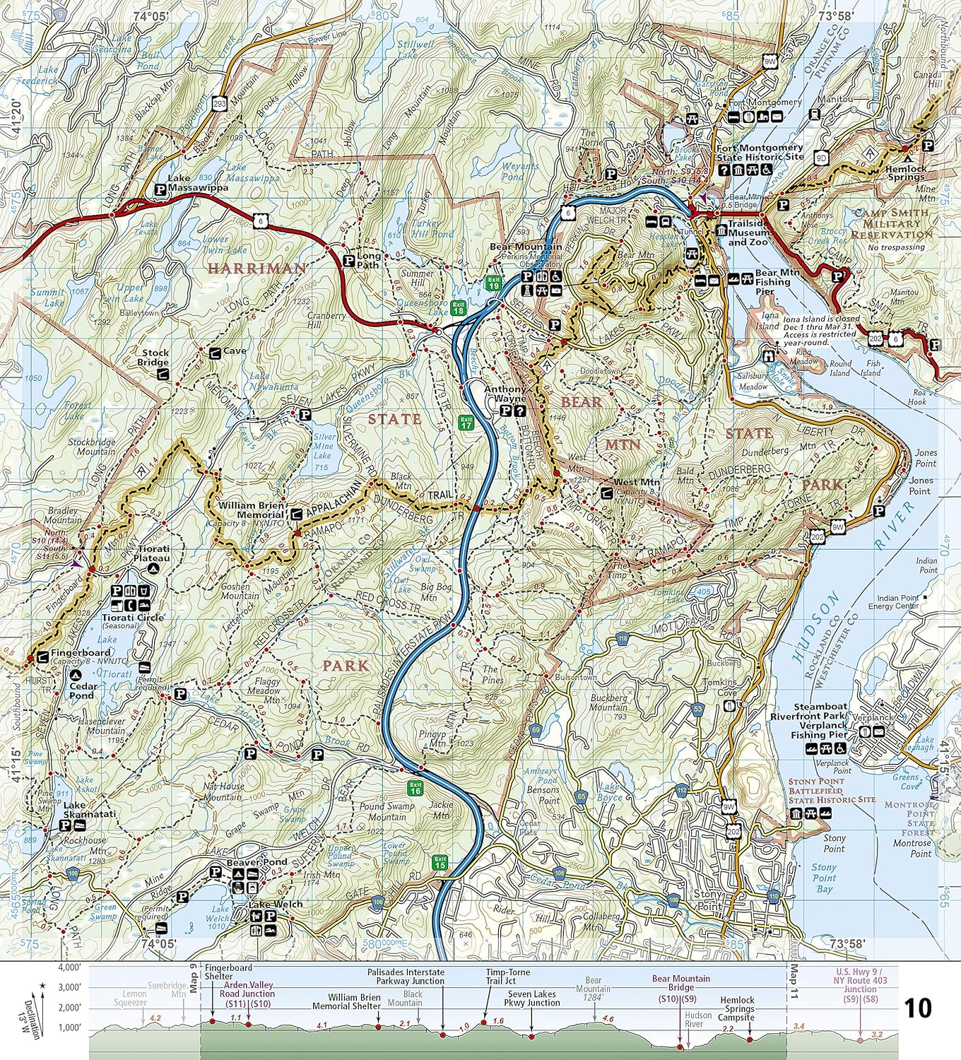 Appalachian Trail: Delaware Water Gap to Schaghticoke Mountain Map [New Jersey, New York] (National Geographic Topographic Map Guide, 1508)