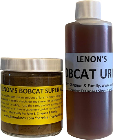Lenon's Bobcat Trappers Special 4 oz Bobcat Super All Call Lure & 4 oz Bobcat  Urine