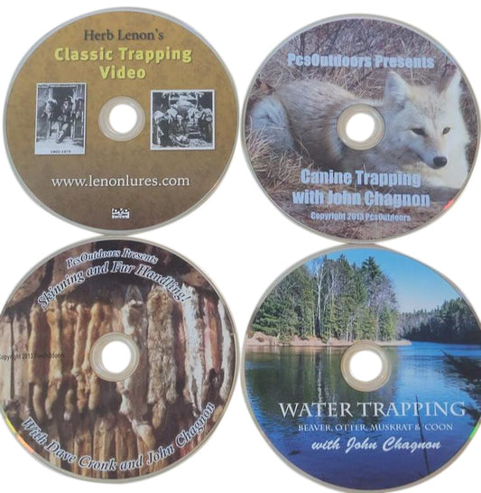 Four Set Herb Lenon Classic Trapping, John Chagnon Canine, Water and Fur Handling Videos