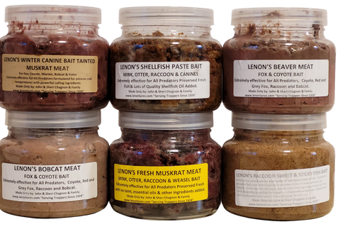 Lenon's Best Deal 6 Different Trapping Baits 22 oz Jars